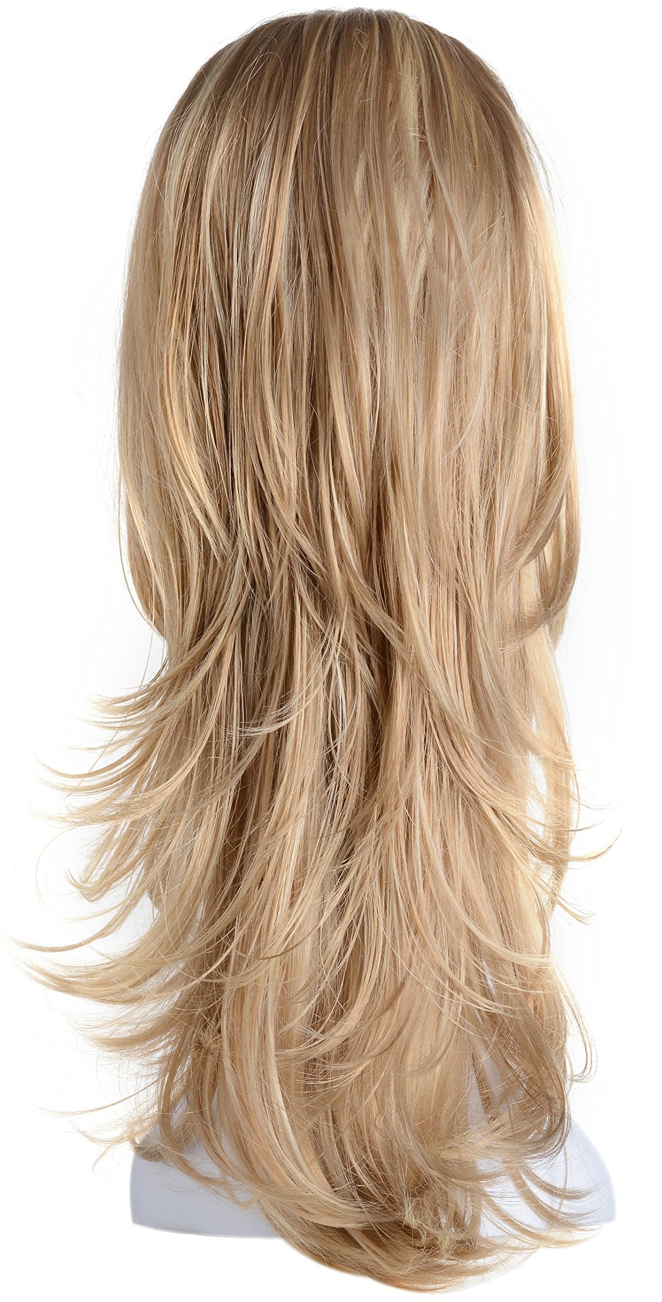 R1488H : OneDor 22 Slight Curly 3/4 Ladies Half Wig Kanekalon Hair Synthetic Wigs with Comb on a mesh head cap (R1488H)