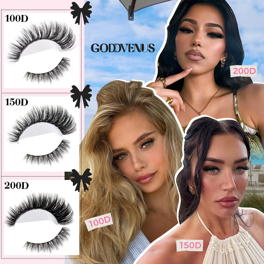 Fluffy Lash Clusters Kit Volume Cluster Eyelash Extensions Kit D Curl Waterproof Eyelash Clusters 240pcs Individual Lashes Full Faux Mink Cluster Lashes and 60pcs Bottom Lashes for DIY Lash Extension