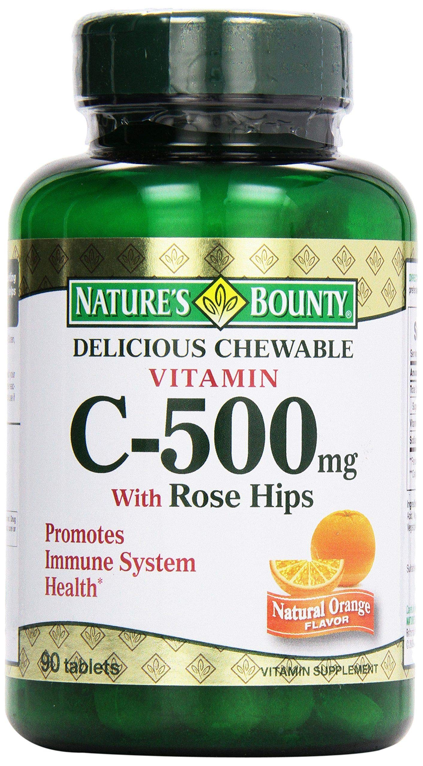 Nature's Bounty, C-500 mg Delicious Chewable w/ Rose Hips Tablets, 90 ct