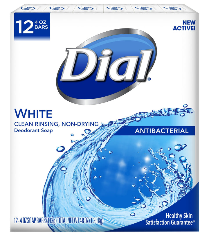 Dial Antibacterial Deodorant Bar SoapWhite4 Ounce Bars12 Count