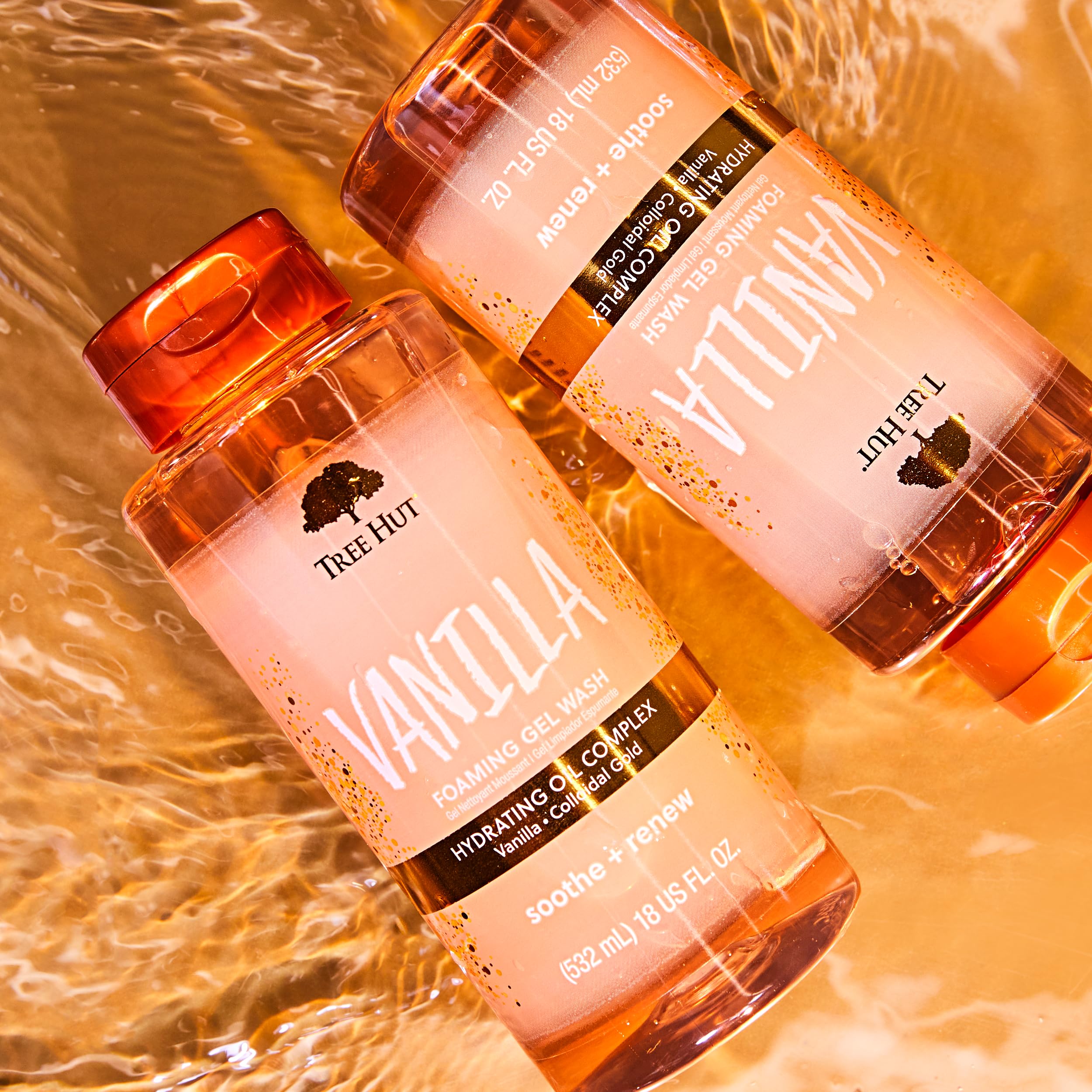 Tree Hut Vanilla Foaming Gel Wash | Cleanse and Soften Skin Without Stripping Moisture | Made with our Hydrating Oil Complex | 18 fl oz.