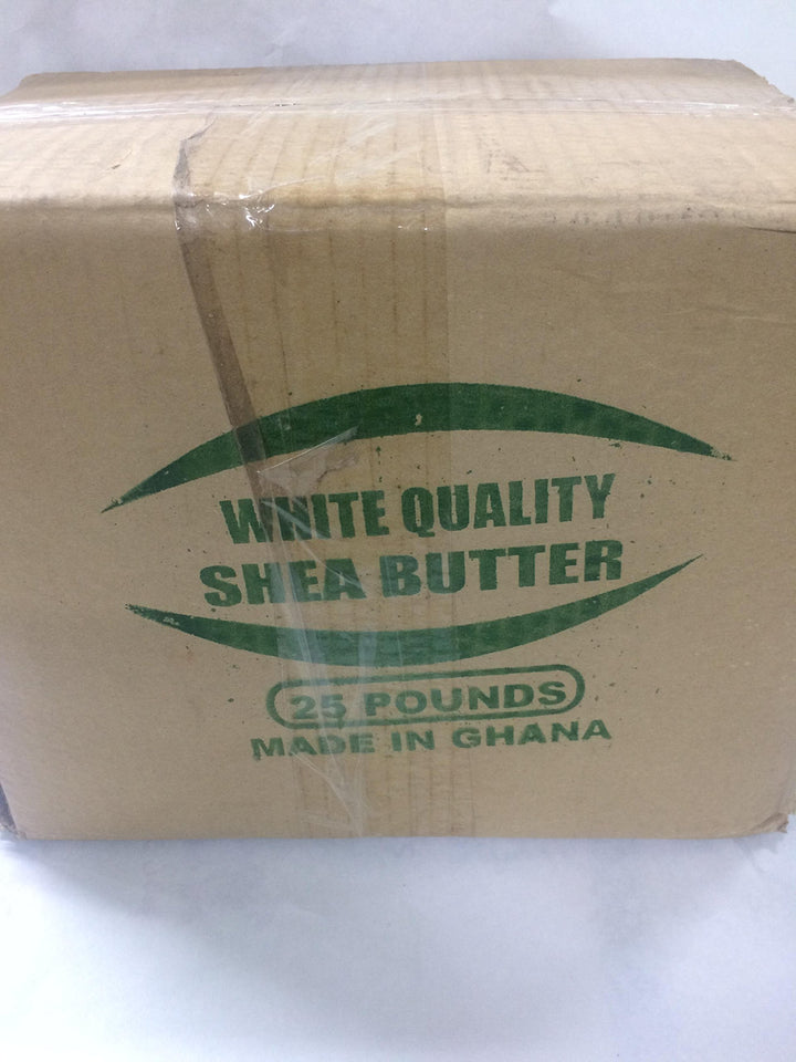 afrimports African Shea Butter 100% Organic, White, 25 pounds