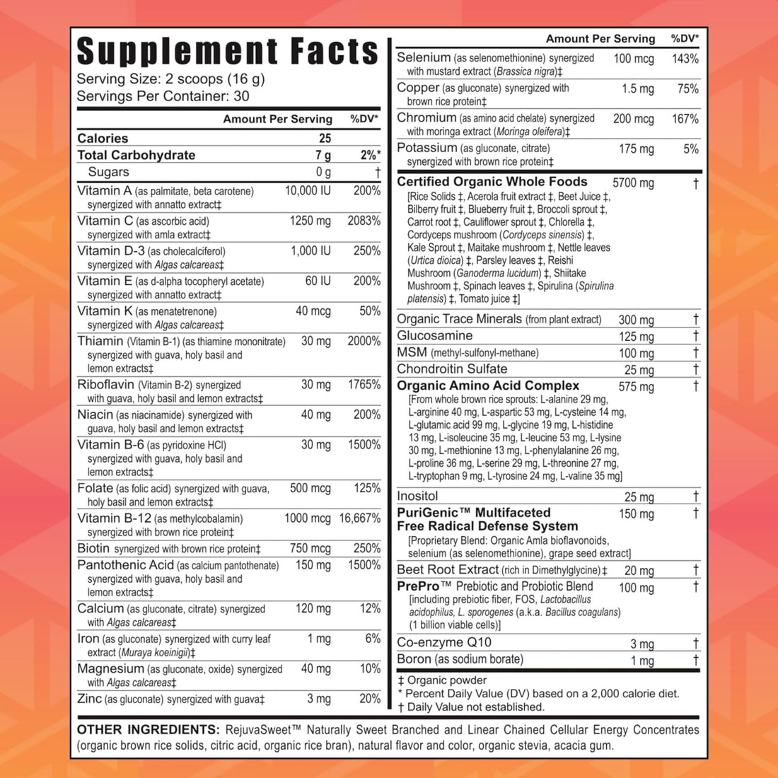 Youngevity Beyond Tangy Tangerine 2.0 Citrus Peach Ultimate Multi-Vitamin & Mineral Complex - Made with Natural & Whole Foods | 8,000 ORAC | 2 Canisters