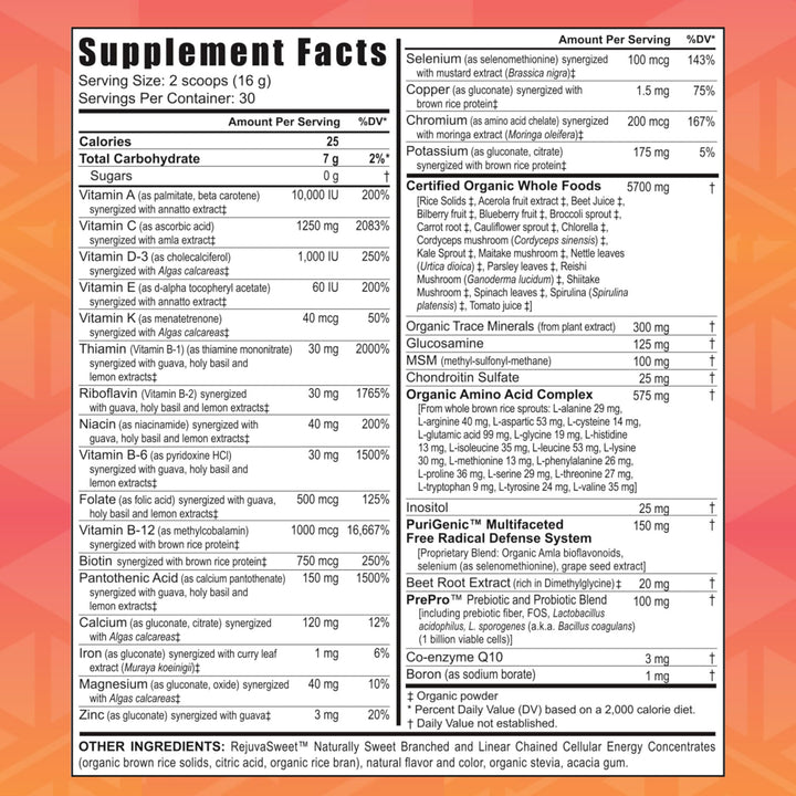Youngevity Beyond Tangy Tangerine 2.0 Citrus Peach Ultimate Multi-Vitamin & Mineral Complex - Made with Natural & Whole Foods | 8,000 ORAC | 2 Canisters