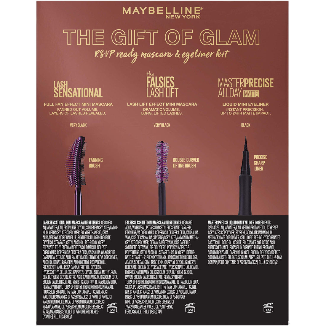 Maybelline New York The Gift Of Glam Mini Mascara and Eyeliner Makeup Gift Set, 1 Count