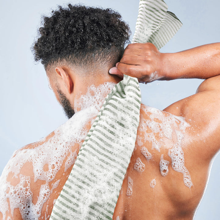 myHomeBody Extra Long Exfoliating Washcloth, Exfoliating Body Scrubber, Exfoliating Towel, Japanese Washcloth, Set of 2