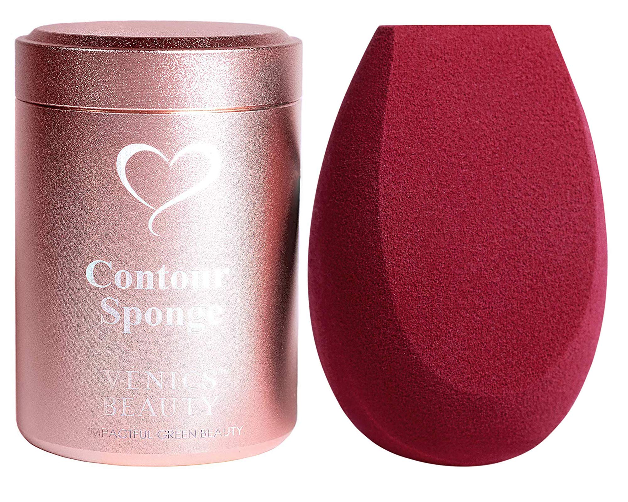 VENICS Beauty Sponge with Luxury Travel Case | Contour Sponge | Latex Free | Sponge Holder | Blender Holder | Protective Carrying Case