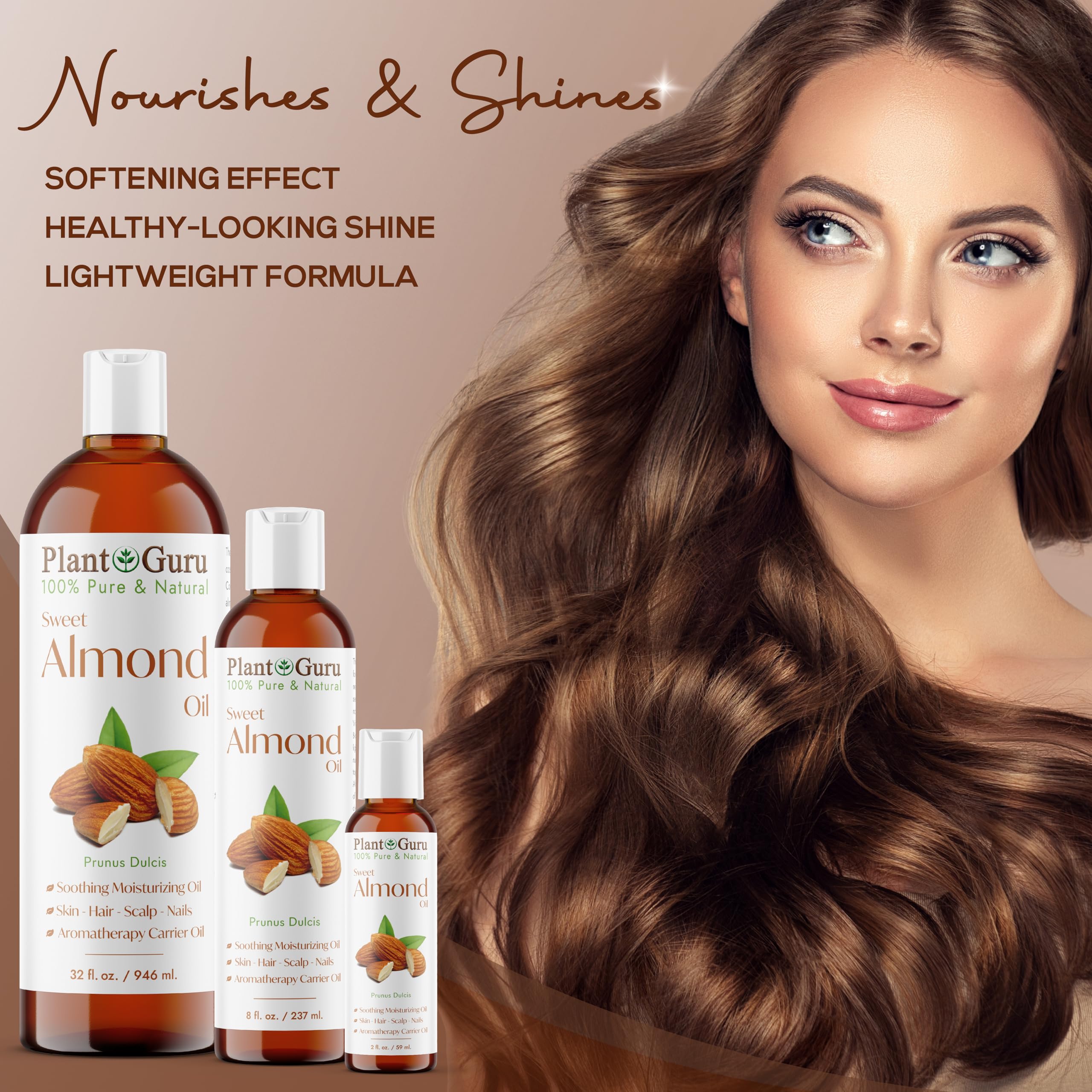 Sweet Almond Oil 4 fl. oz. Cold Pressed Carrier 100% Pure Natural For Skin, Body, Face, and Hair Growth Moisturizer. Great For Creams, Lotions, Lip balm and Soap Making