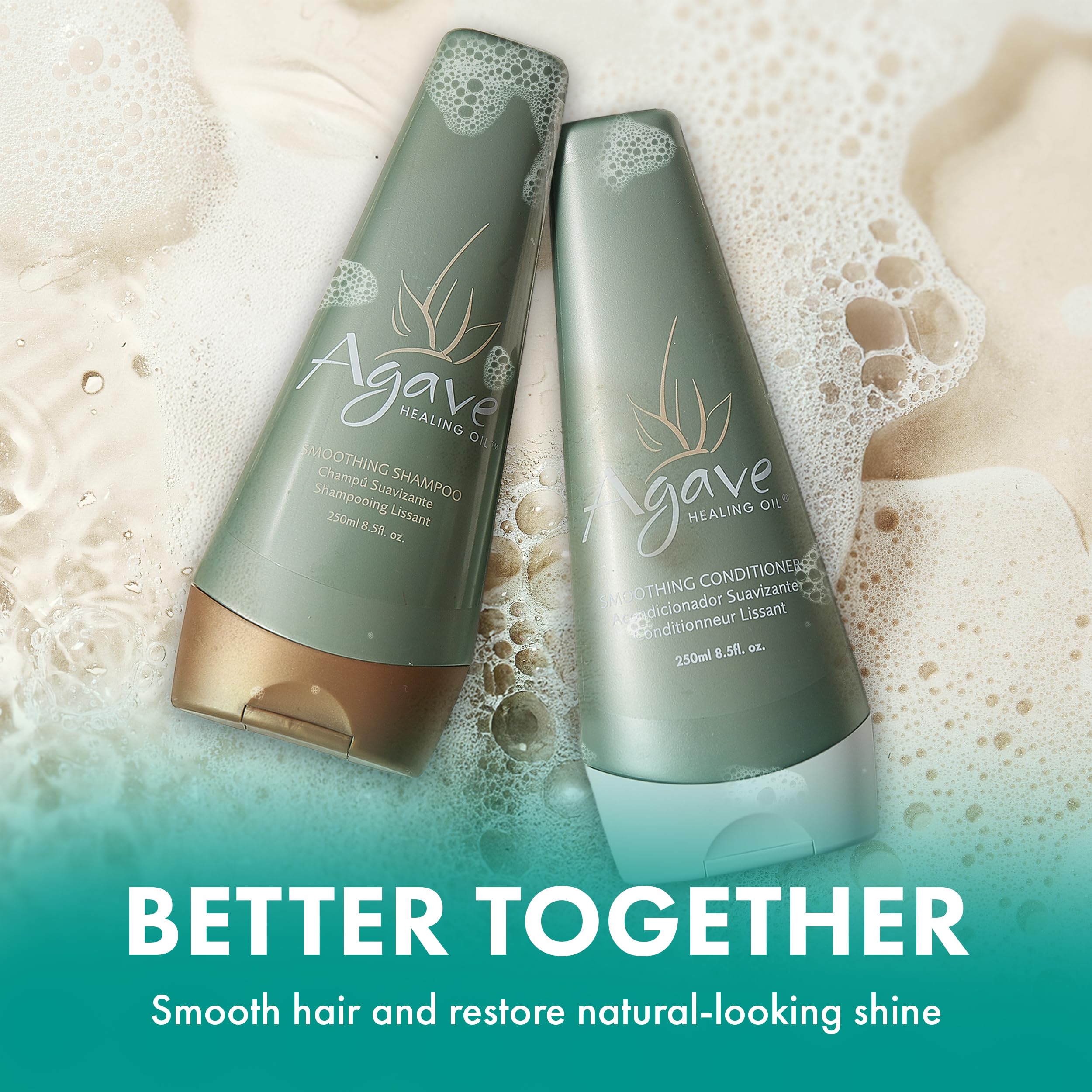 Agave Smoothing Conditioner Lightweight Moisture Infusion & Frizz Control, Sulfate-Free, Color-Safe, 8.5 fl oz