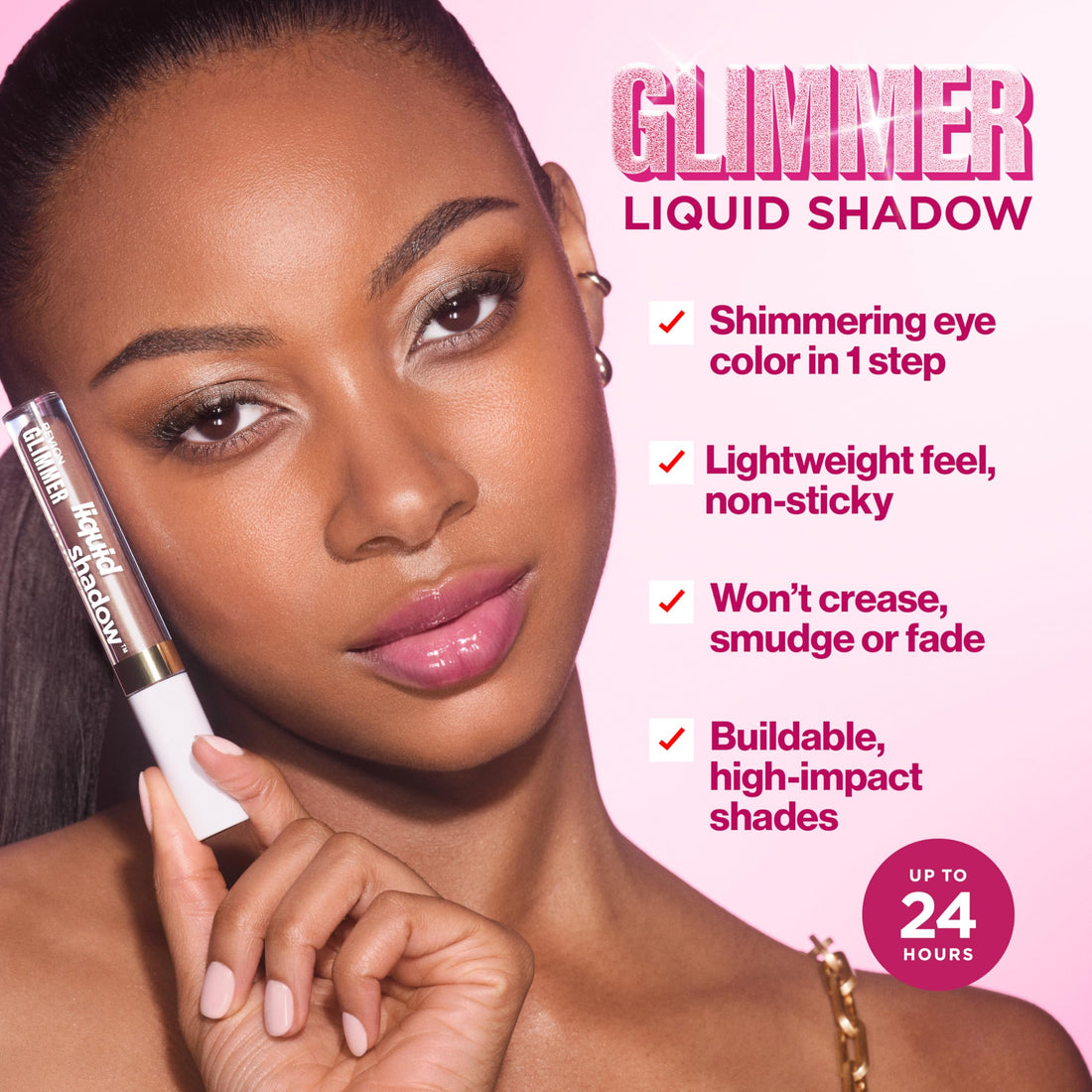 REVLON Glimmer Liquid Shadow, Smudge-Proof Shimmer Eyeshadow Makeup, Long Lasting, High Pigment, 208 Starstruck