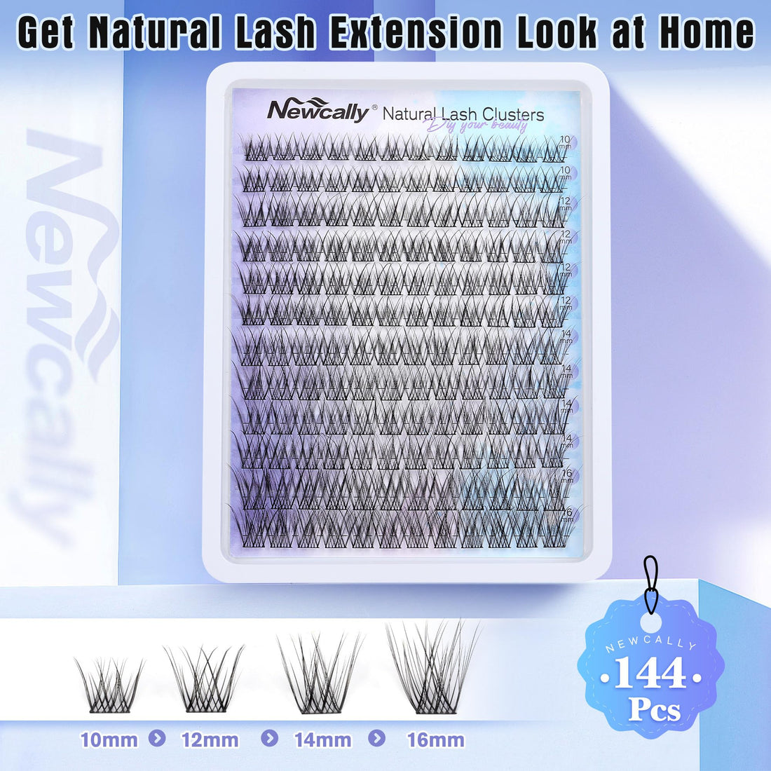 Natural Lash Clusters Wispy Eyelash Clusters C-curly DIY Lash Extension 10-16MM Cluster Eyelash Extension Individual Lashes Thin Lash Band by Newcally