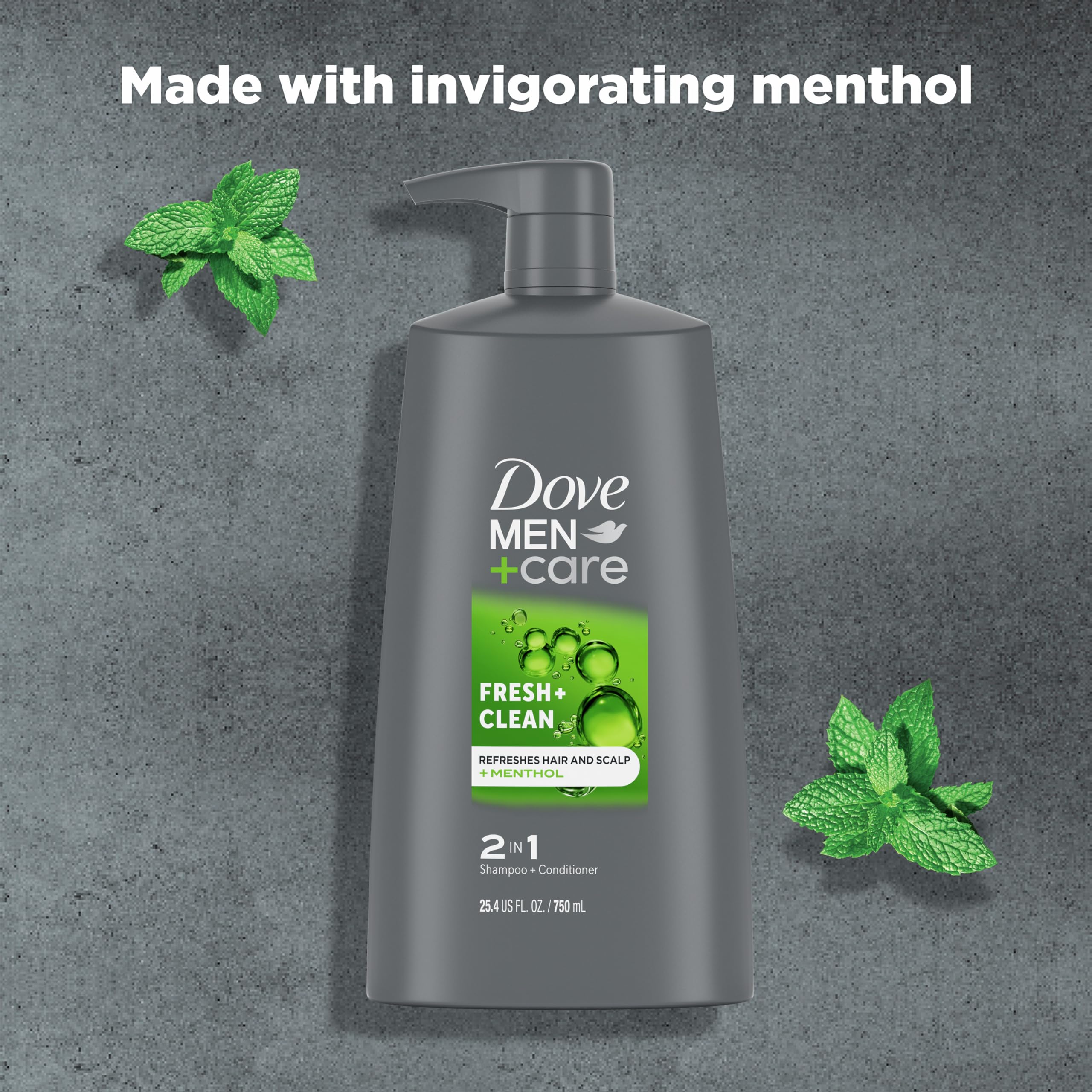 DOVE MEN + CARE 2-in-1 Shampoo and Conditioner Fresh and Clean 4 Count Nourishes and Invigorates Helps Strengthen Hair 25.4 oz