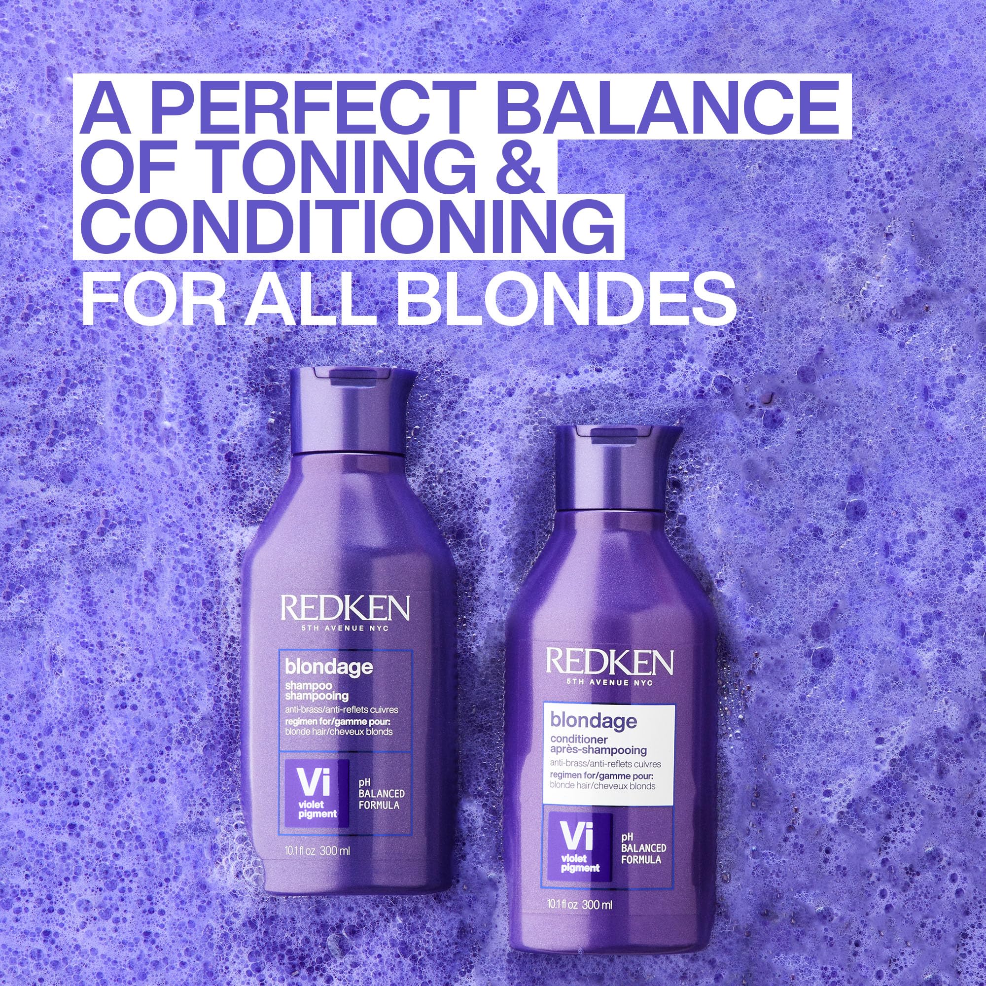 Redken Color Extend Blondage Color Depositing Purple Conditioner | For Blonde Hair | Neutralizes Brass & Moisturizes Hair | With Pure Violet Pigments & Citric Acid | 8.5 Fl Oz, 10.1 fl. oz