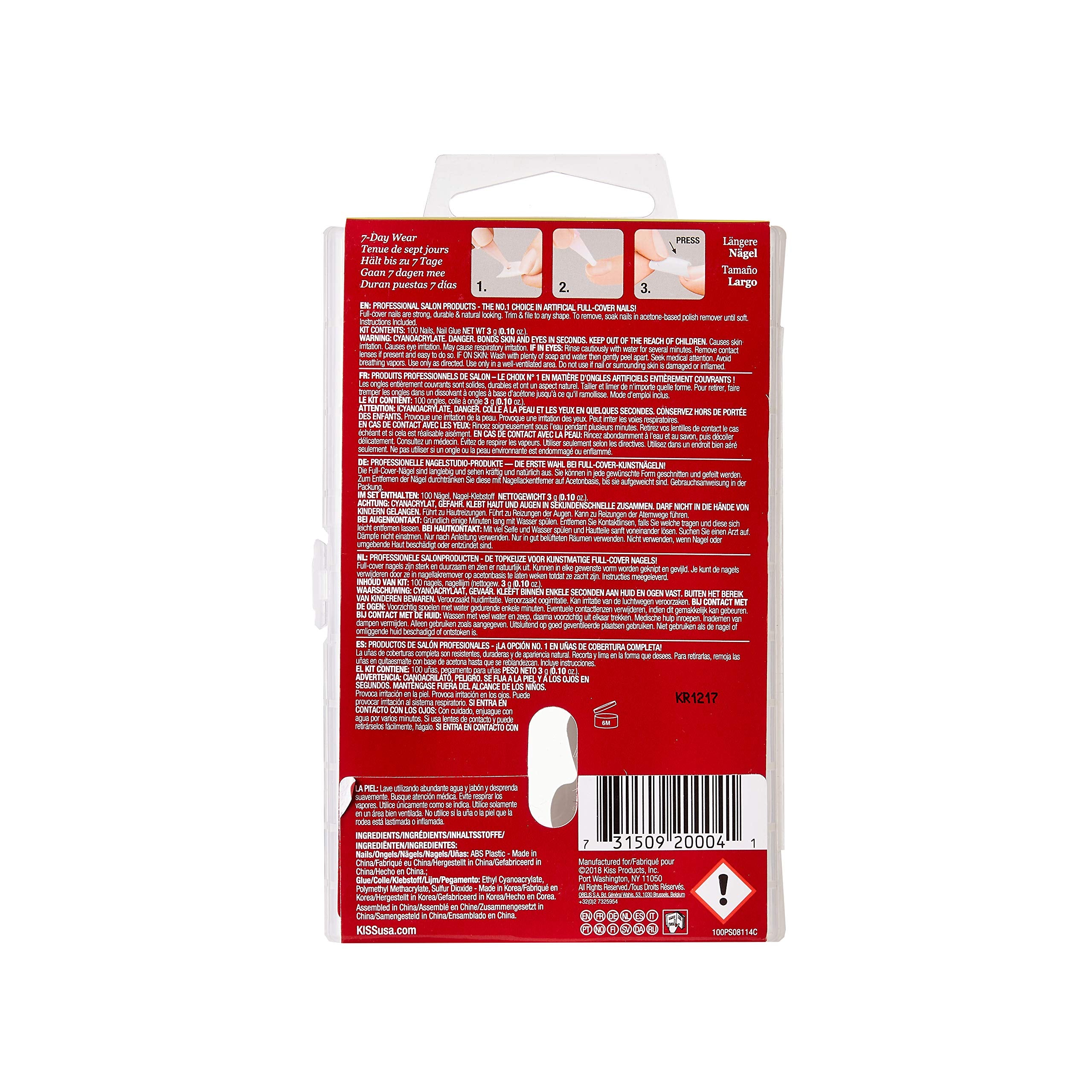 Kiss Products 100 Tips Curve Overlap, 0.24 Pound