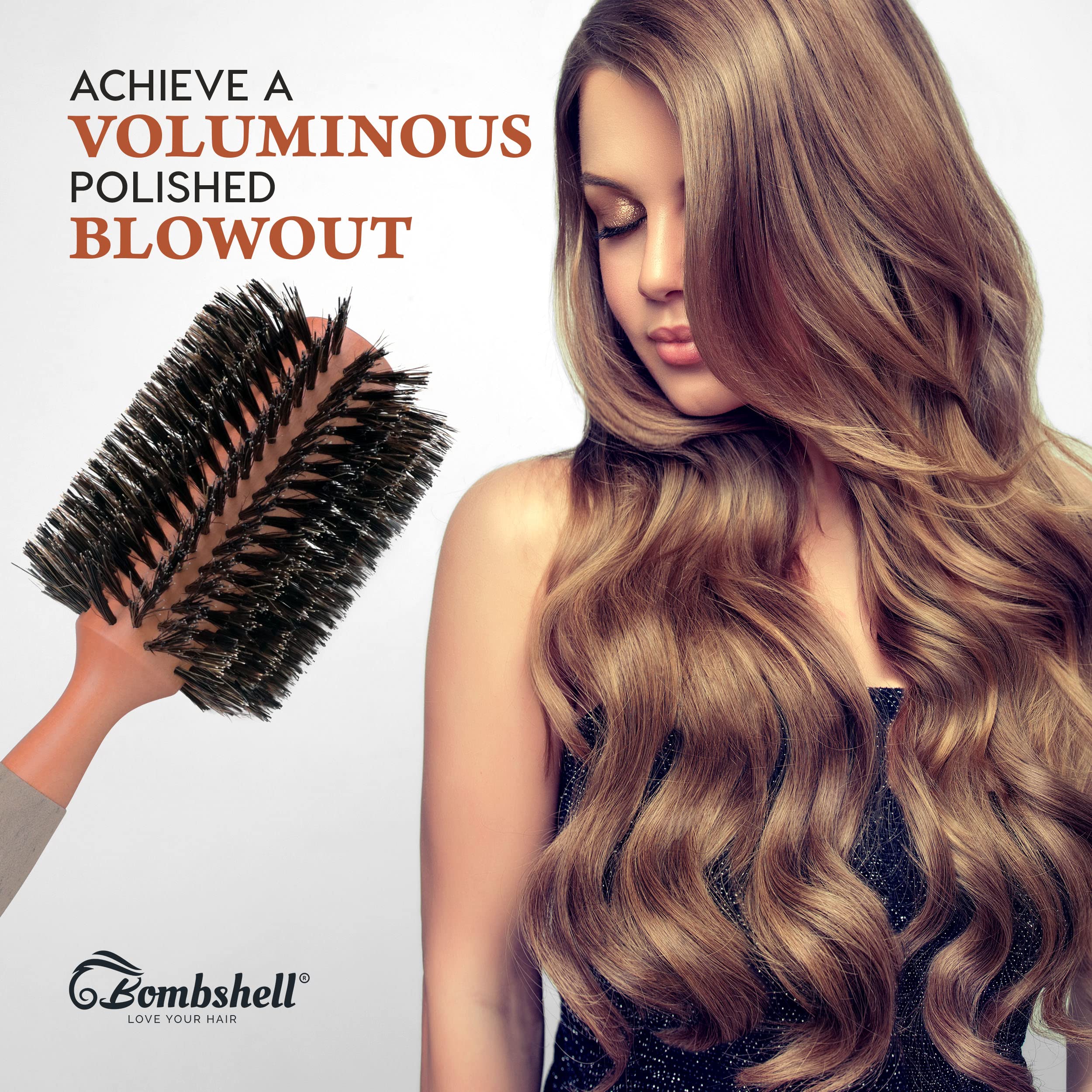 bombshell blowout Hair Brush Classic Round Sustainable Wood (3 inch)