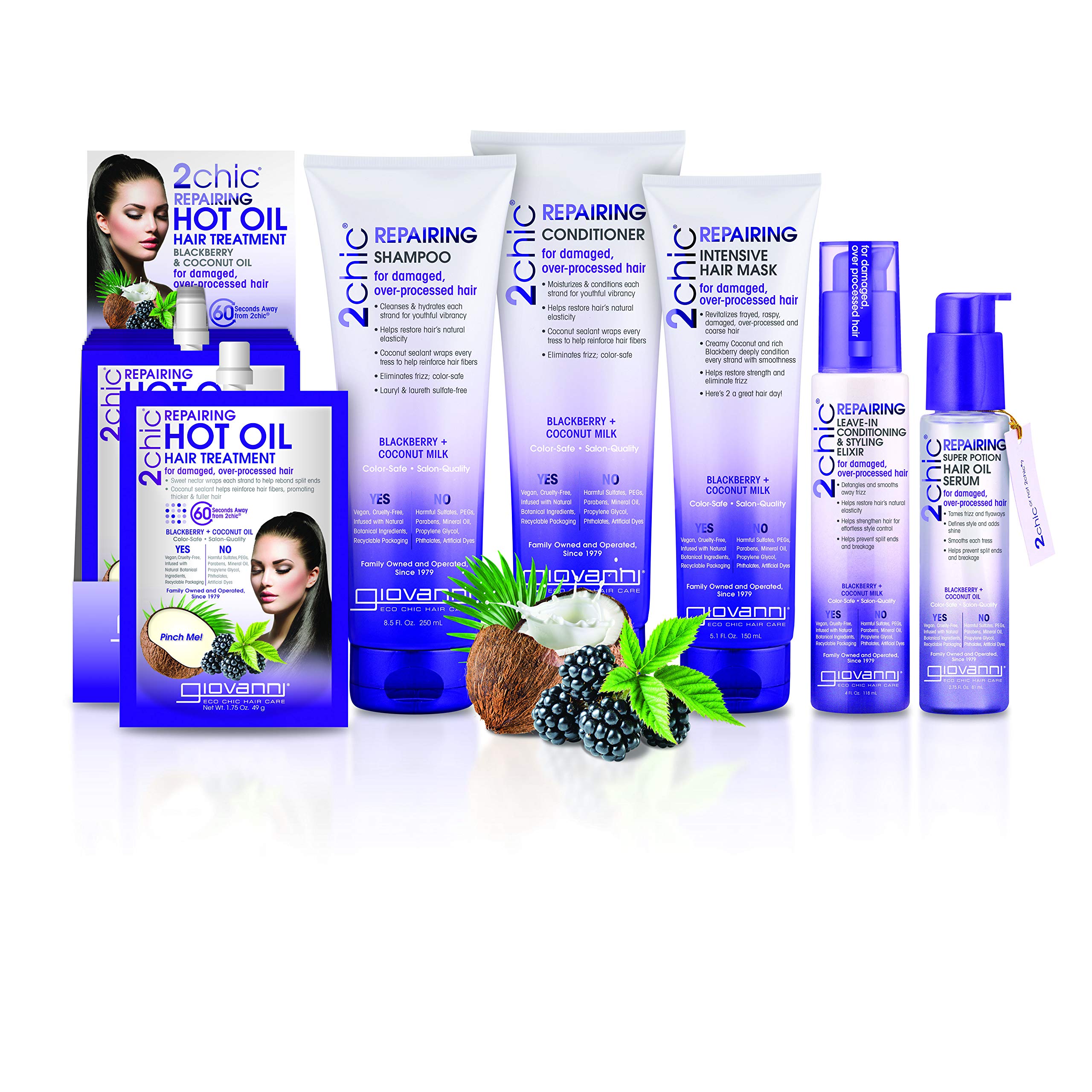 Giovanni 2chic Ultra Repair Hair Mask, Blackberry and Coconut Milk, 5 Fluid Ounce