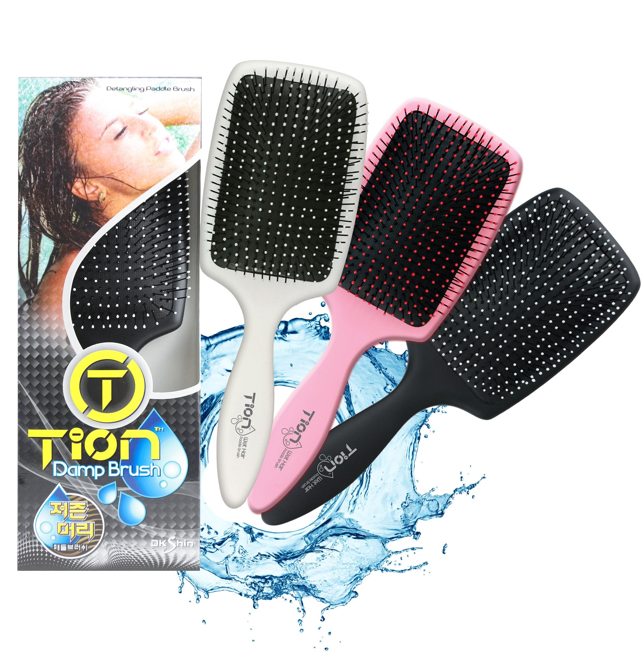 Tion Tion Detanger Damp Hair Brush for wet & dry hair - Black