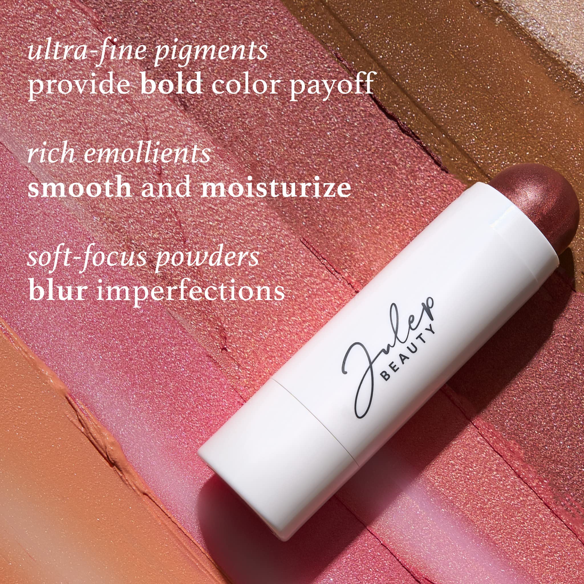Julep Skip the Brush Multi-Purpose Color Stick for Eyes, Cheeks, and Lip Duo Neutral Bronze and Golden Guava - Blendable, Buildable Color