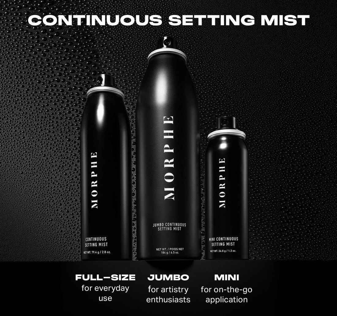 Morphe Continuous Setting Mist - Micro-Fine Makeup Setting Spray with a Natural Radiant Finish - Helps Makeup Resist Caking or Fading & Increases Wear of Foundation (3 Count, 2.8 fl oz)