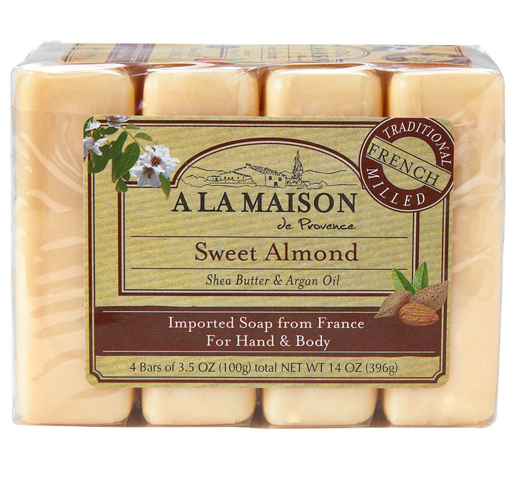 A La Maison Soap Bars, Sweet Almond, Value Pack 3.5 oz, 4 Count