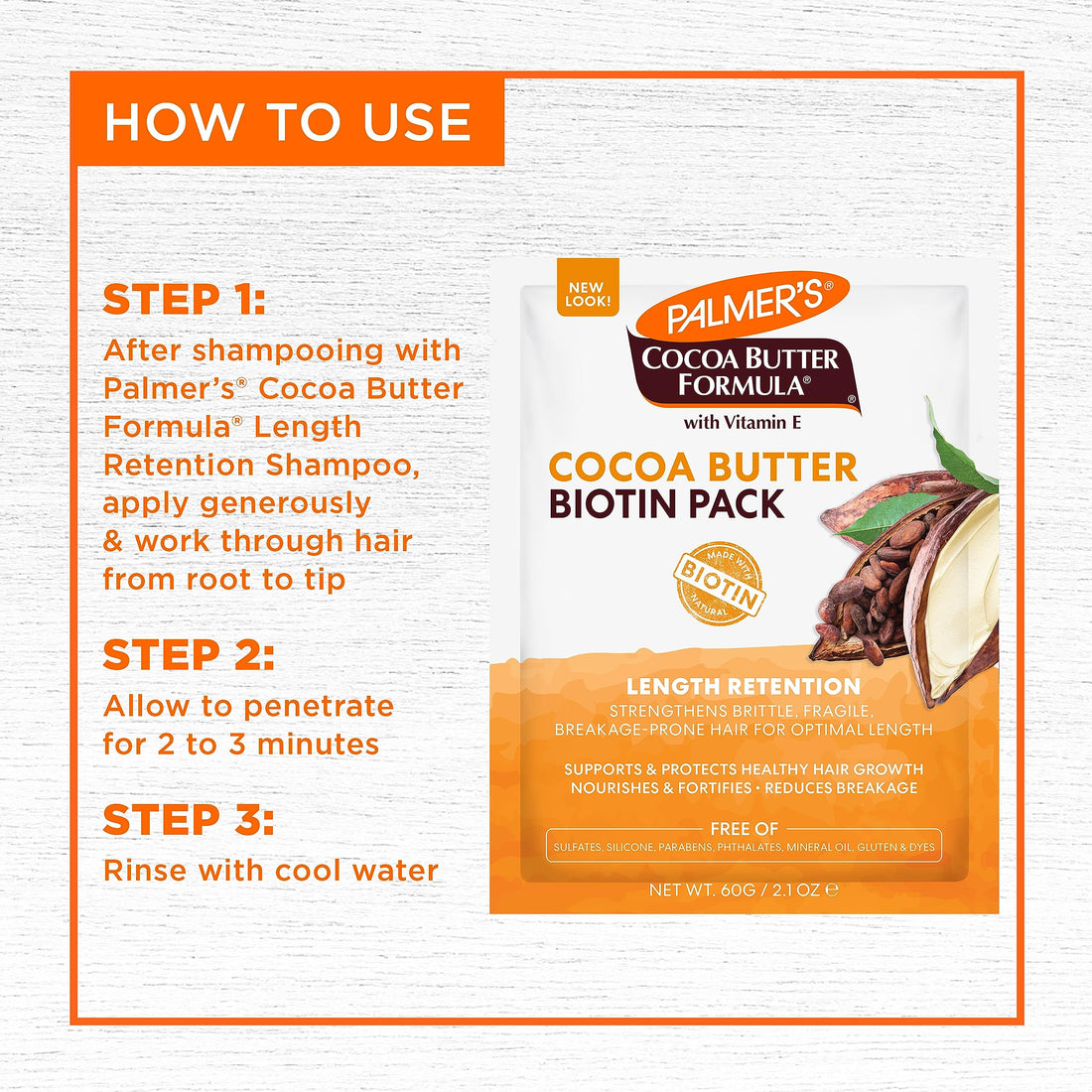 Palmer's Cocoa Butter & Biotin Length Retention Biotin Pack, 2.1 Ounce