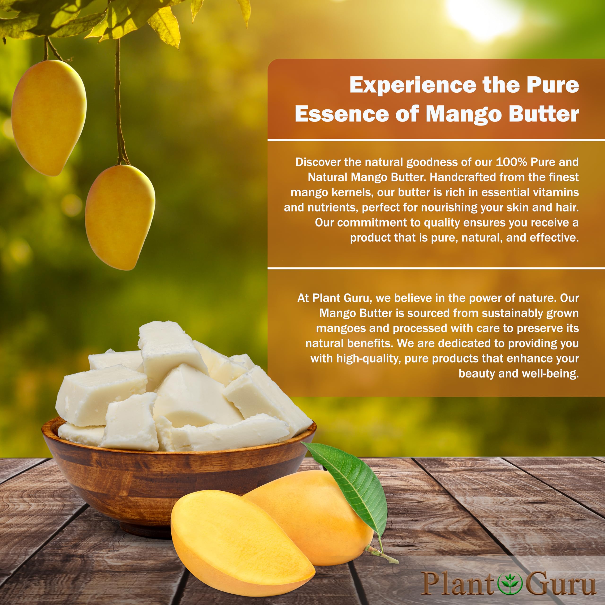 Raw Mango Butter 5 lbs. Bulk 100% Pure Natural Unrefined - Great for Skin, and Hair Growth. DIY Soap Making, Body Butters, Lotions and Creams.