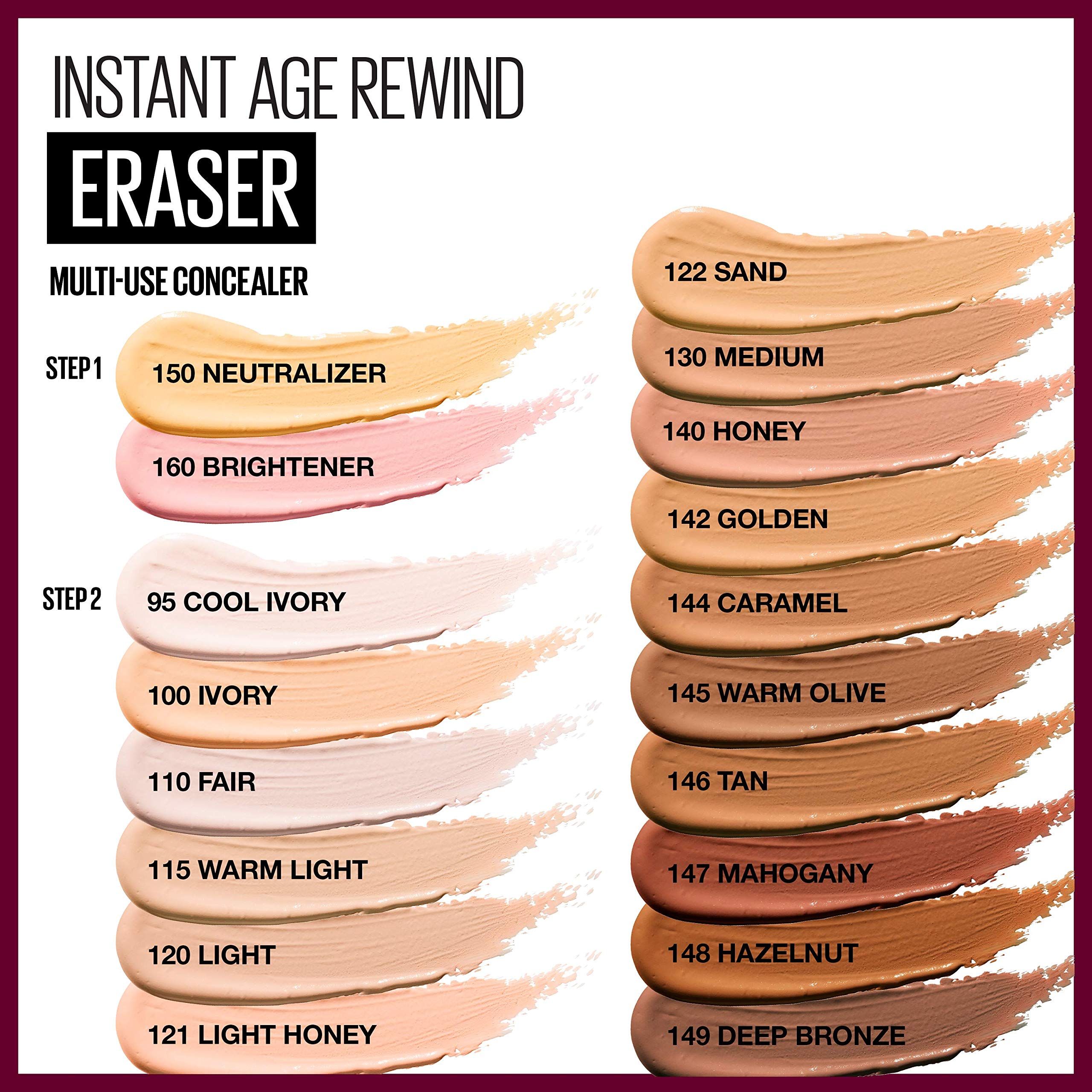Maybelline Instant Age Rewind Eraser Dark Circles Treatment Multi-Use Concealer, Honey, 0.2 Fl Oz (Pack of 2)
