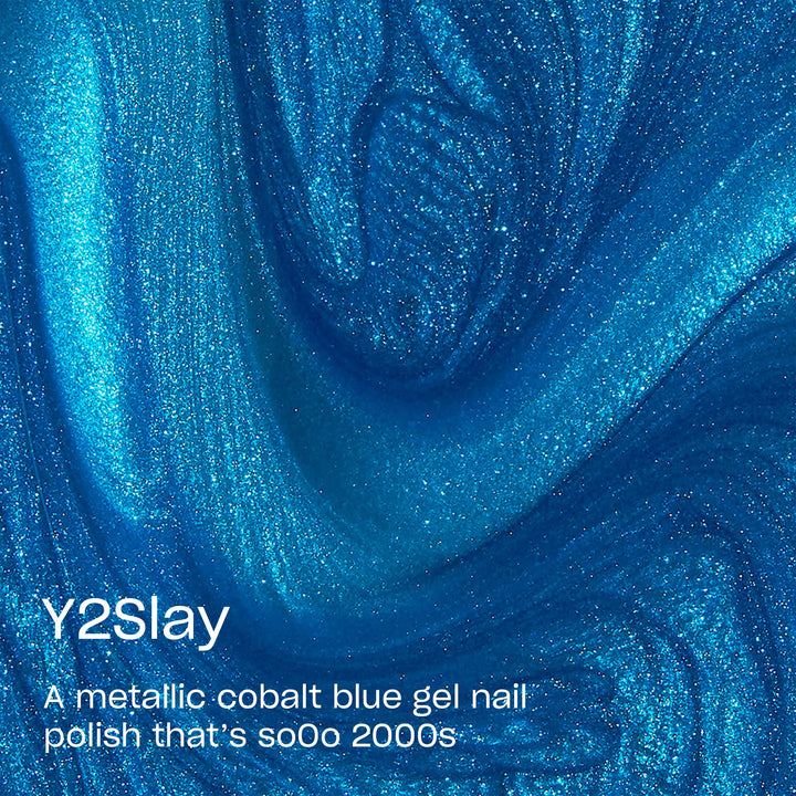 OPI GelColor Y2Slay | Opaque Bright Blue Metallic UV Cure Gel Nail Polish | Metallic Mega Mix Collection