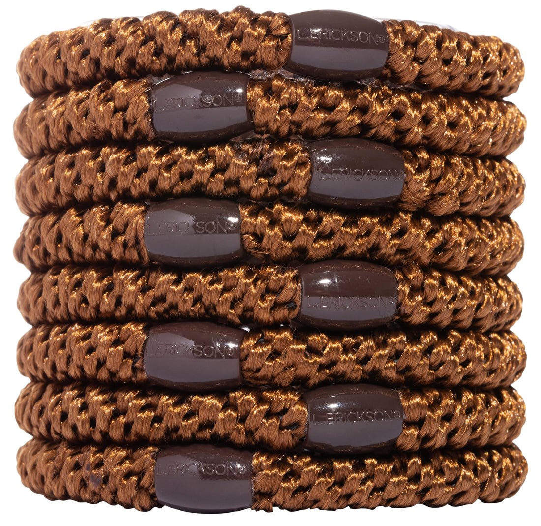 L. Erickson Ponytail Holders - Set of Eight - Mocha by L. Erickson