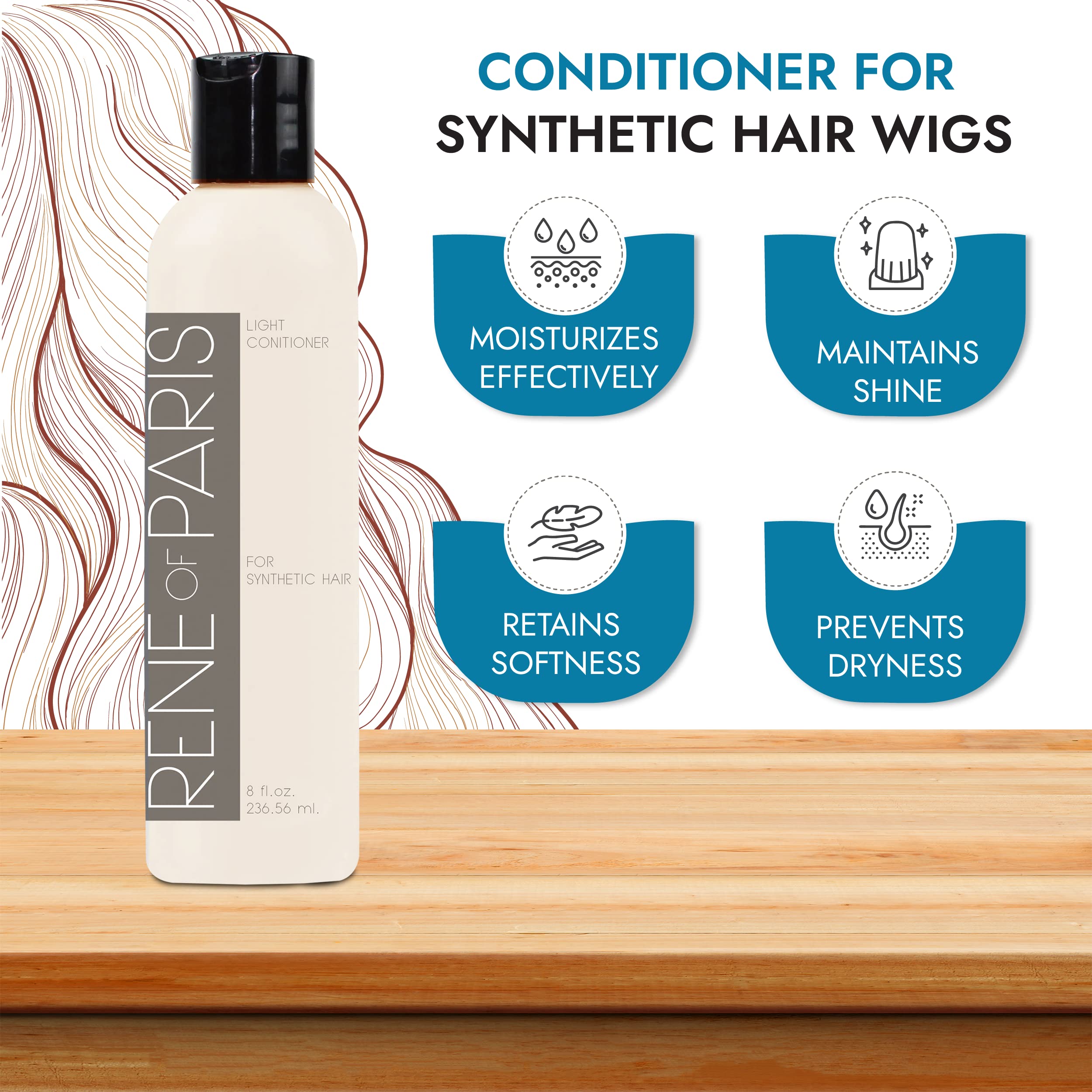 Rene of Paris Hair Conditioner For Synthetic Wigs,Hair Extensions & Accessories (8 oz)