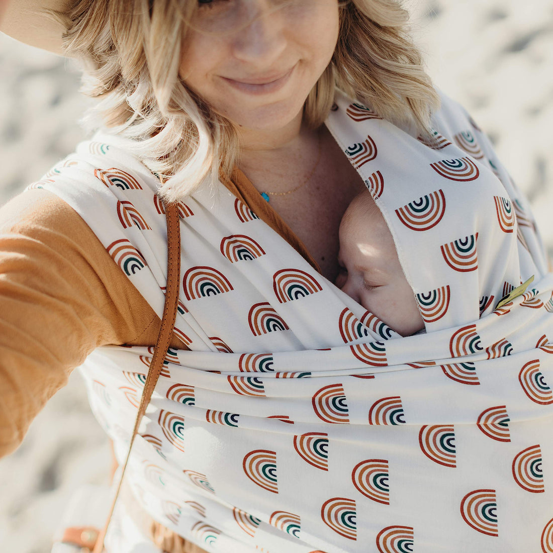 Boba Baby Wrap Carrier - Original Baby Carrier Wrap Sling for Newborns - Baby Wearing Essentials - Newborn Wrap Swaddle Holder, Newborn to Toddler Infant Sling (Serenity Rainbows)