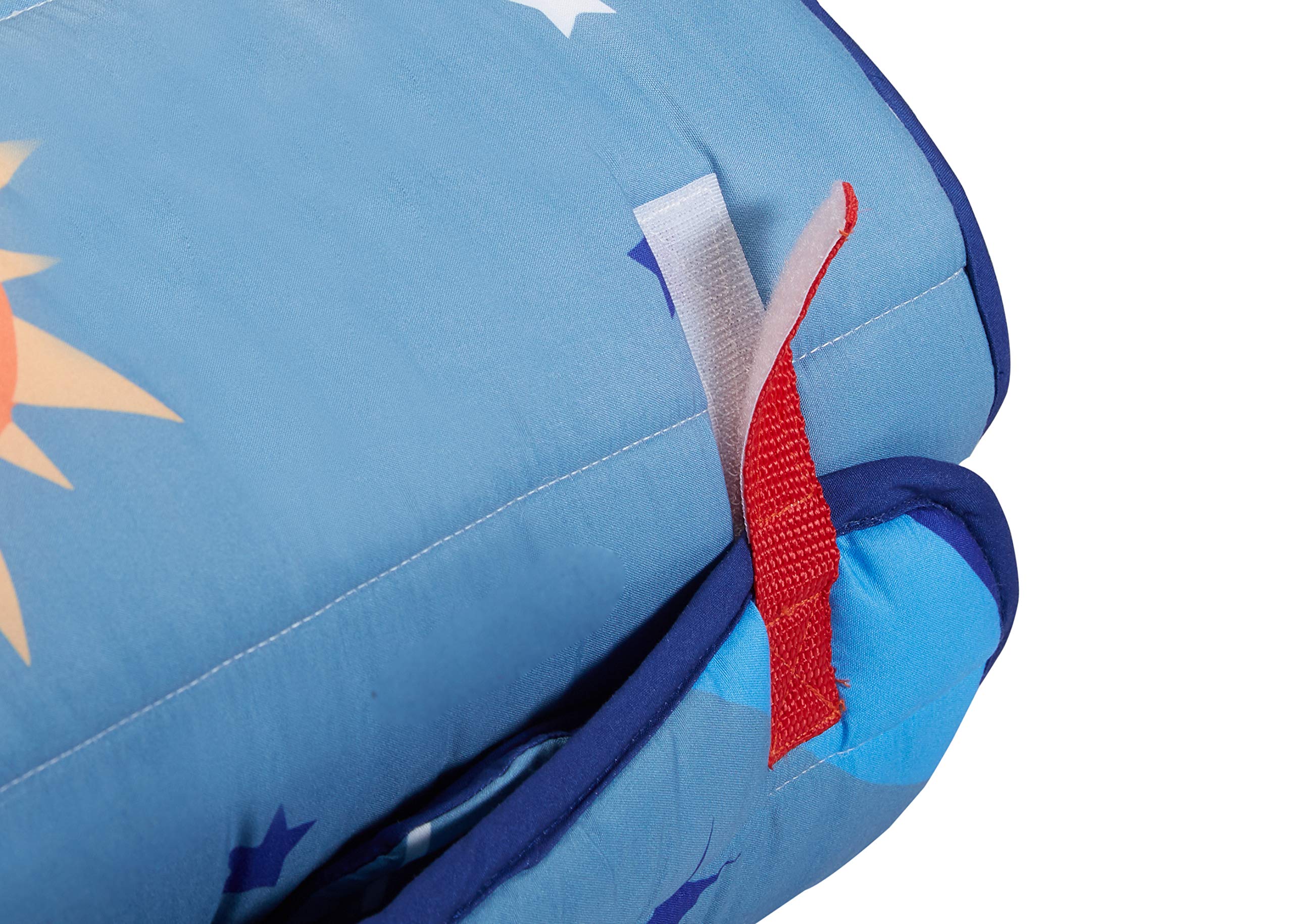 EVERYDAY KIDS Nap Mat w/Removable Pillow -Outer Space Adventures- Carry Handle with Straps Closure, Rollup Design, Soft Microfiber for Preschool, Daycare, Travel Sleeping Bag - Ages 3-6 Years