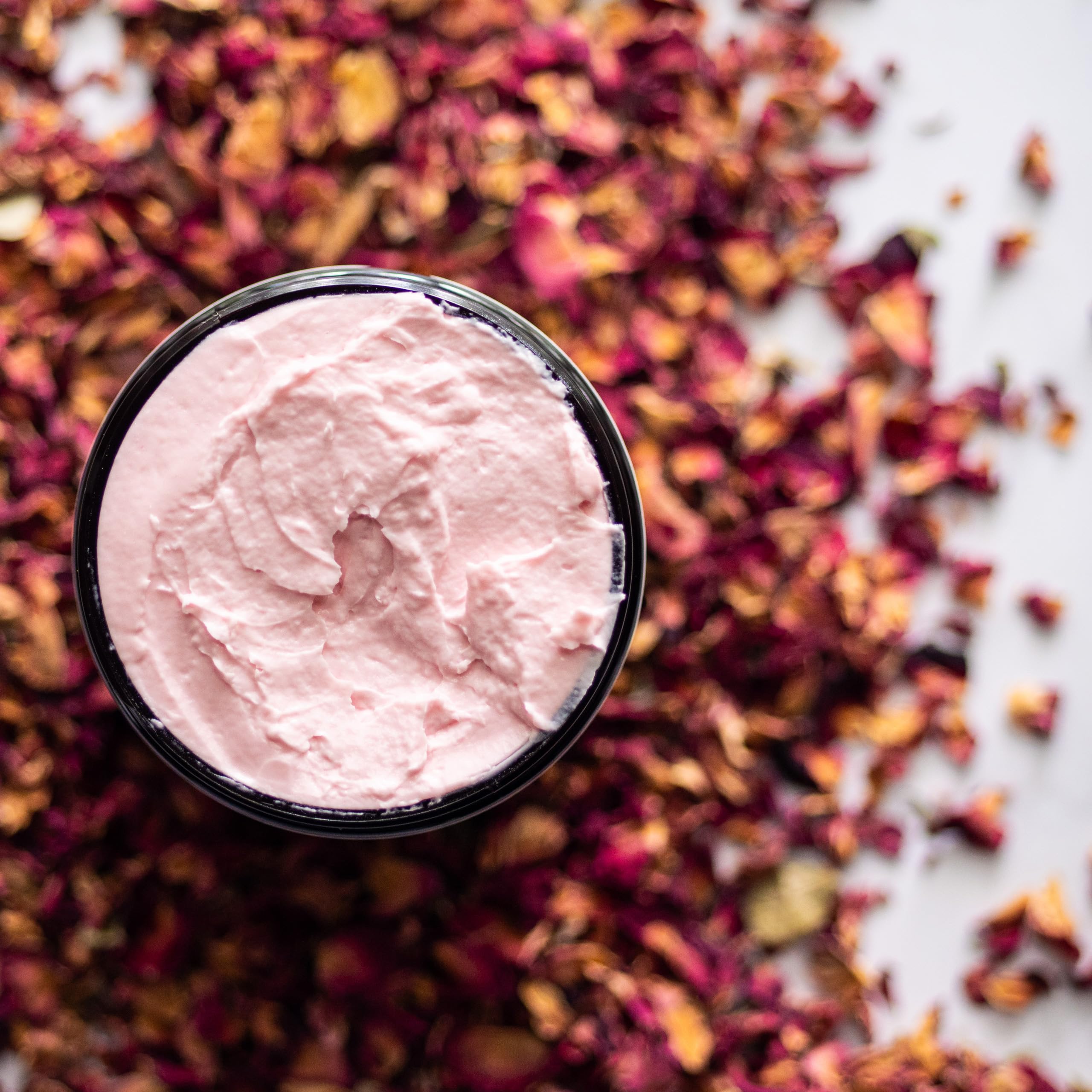 Rose Body Butter for Dry Skin with Whipped Shea Butter and Pure Essential Oil | Ultra Hydrating Rose Lotion for Women | All Natural Moisturizer with No Synthetic Fragrances