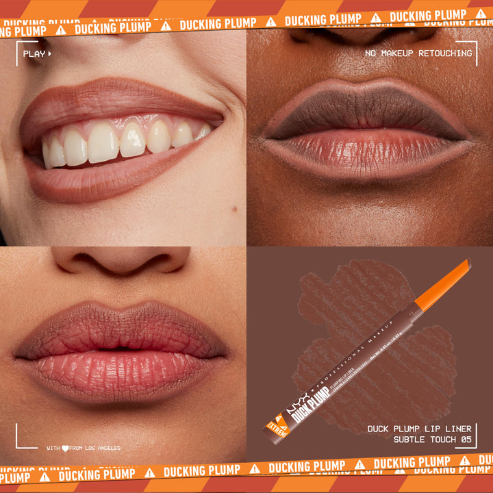 NYX PROFESSIONAL MAKEUP Duck Plump Plumping Lip Liner, Matte Pencil With Up To 10HR Wear, Subtle Touch (Deep Nude Lip Liner)