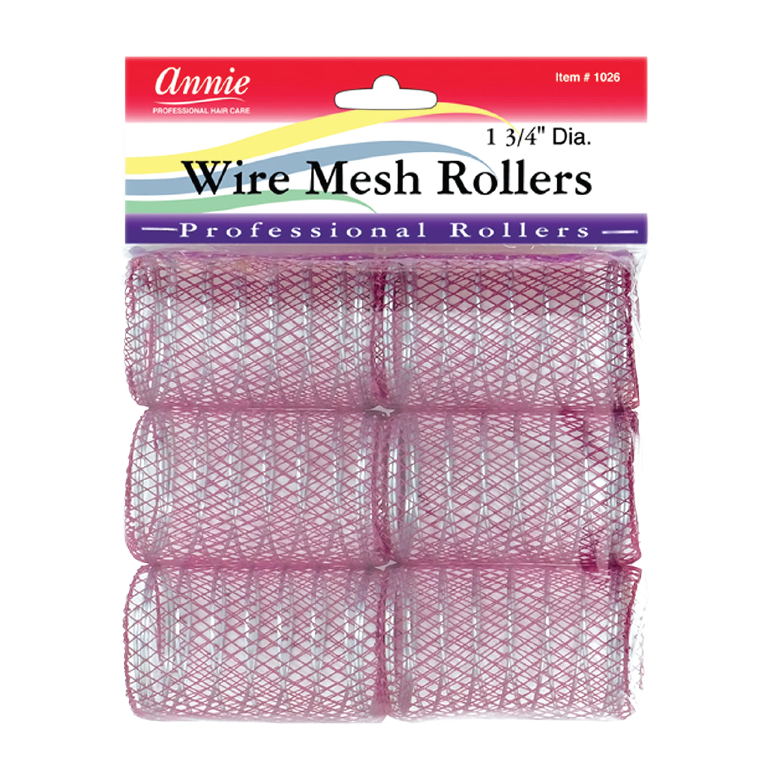 Annie 1-3/4 Jumbo Wire Mesh Hair Rollers - 6 Pcs.