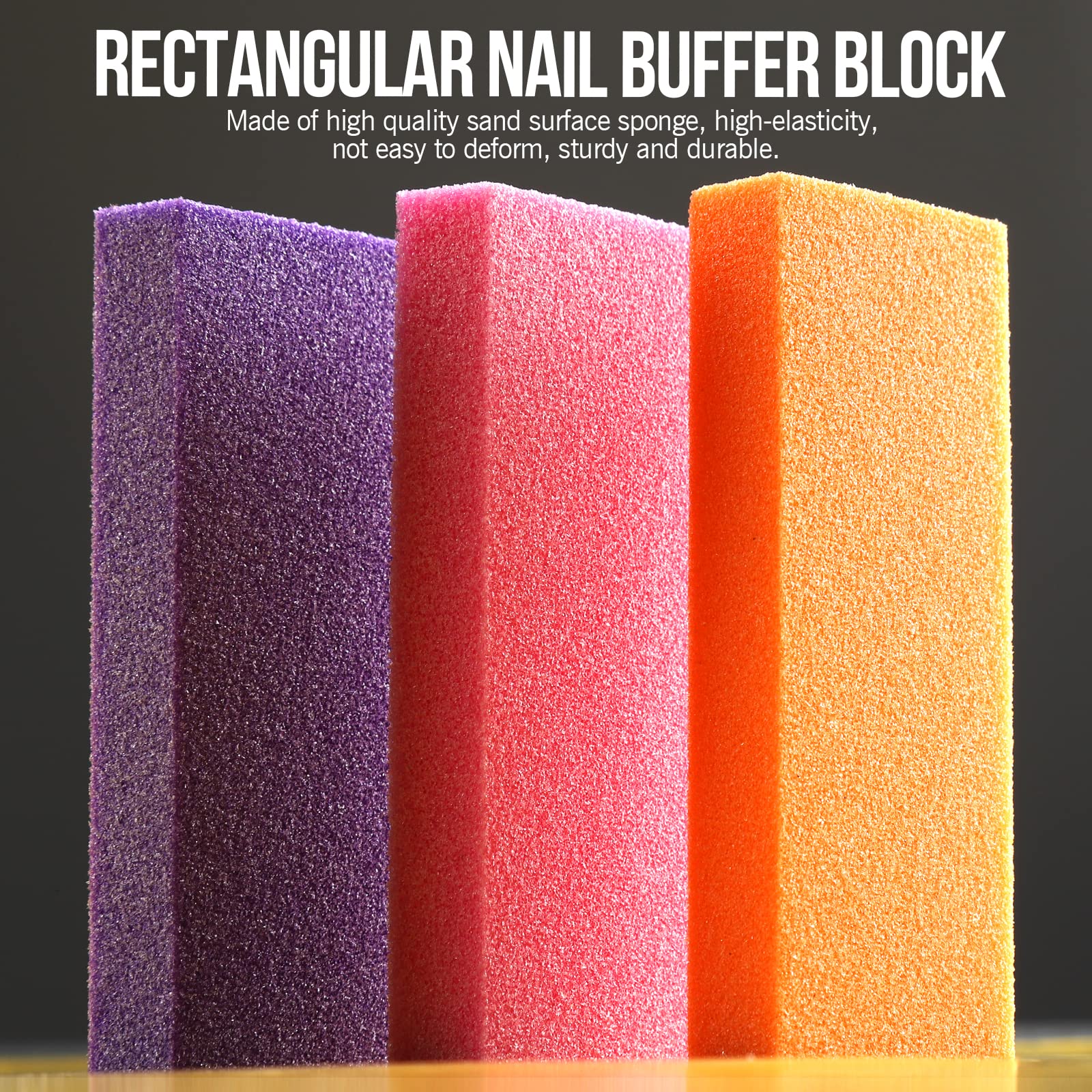 FANDAMEI Nail Buffers and Files - Professional Nail Care Kit with Rectangular Buffer Blocks, 100/180 & 1000/4000 Grit Files
