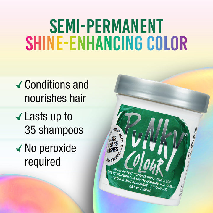 Punky Jerome Russell Semi Permanent Hair Color Conditioning, 100Ml - Alpine Green (Pack Of 1)