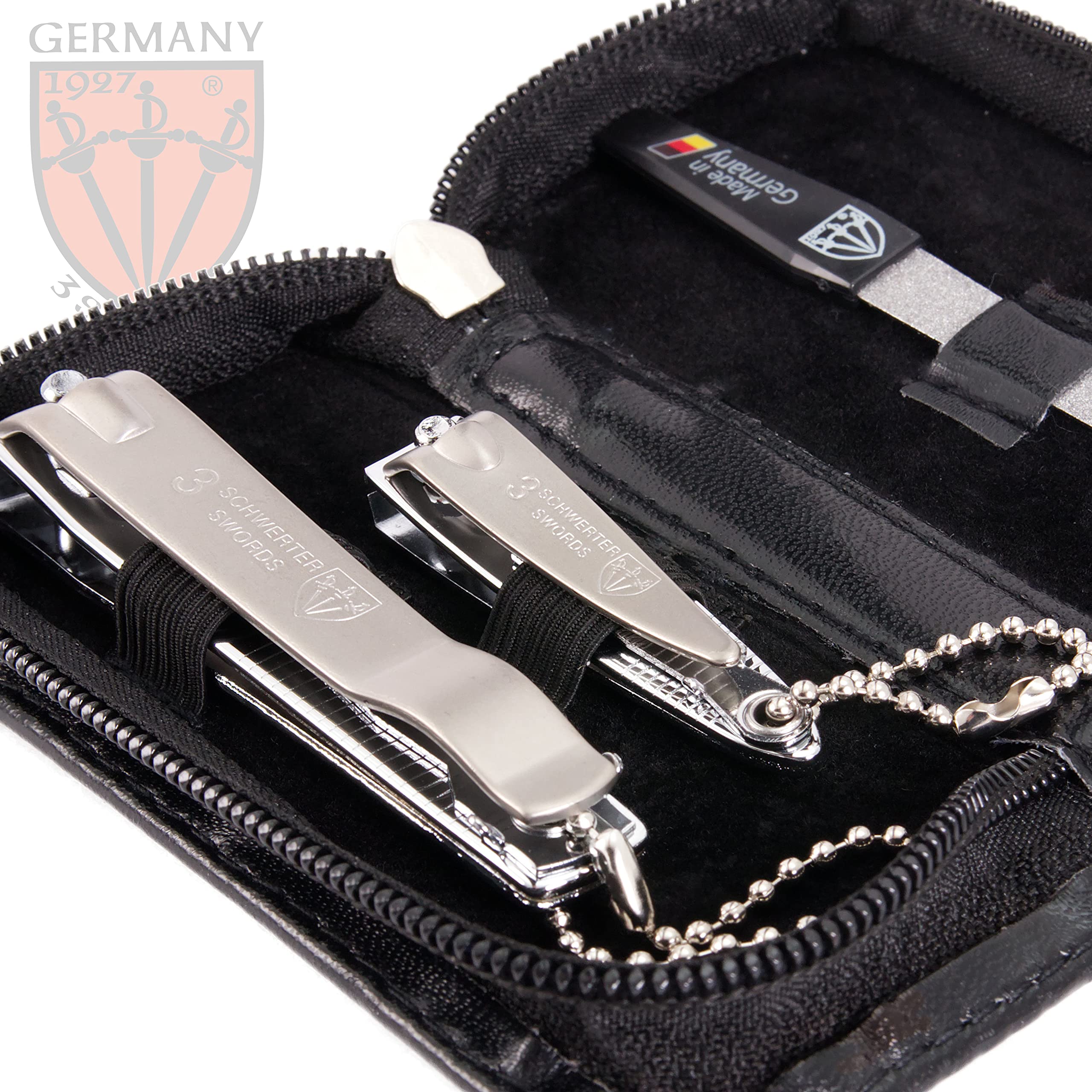 THREE SWORDS - Exclusive 3-Piece MANICURE - PEDICURE - GROOMING - NAIL CARE set / kit / case - basic-standard quality (000811)