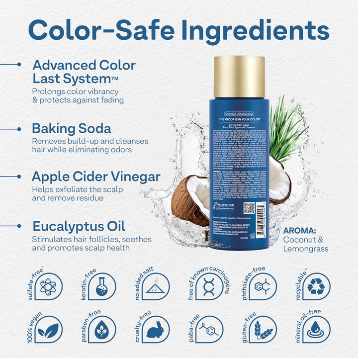 Colorproof Clear It Up Clarifying Shampoo 8.5 Fl. Oz. Shampoo for Color Treated Hair, Coconut & Lemongrass Scent
