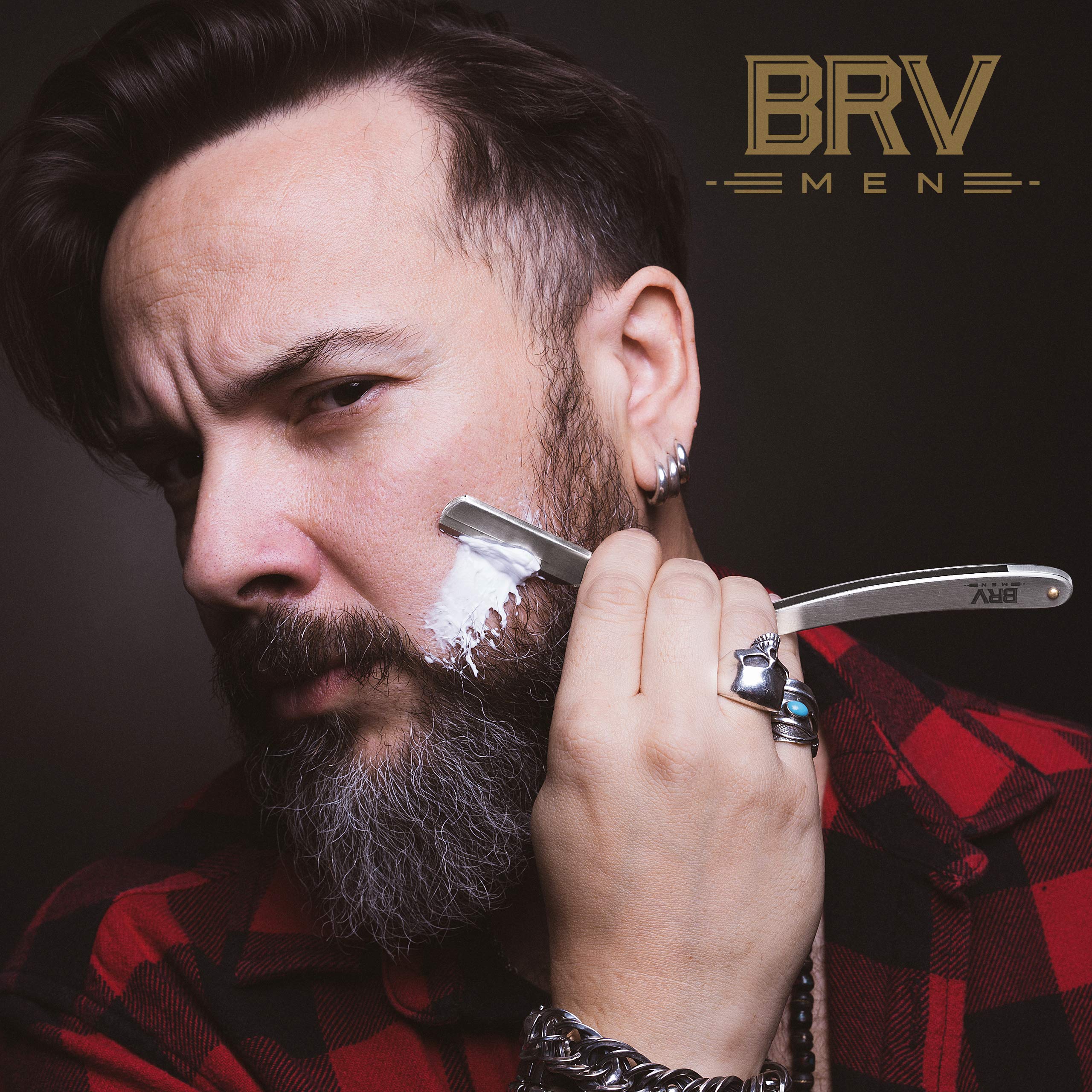 BRV MEN Straight Razor | 100 Single Edge Lord Platinum Saloon Blades | 100% Stainless Steel | Professional Shavette For Close Shaving | Exquisite Design For Classy Gentlemen | Straight Raz