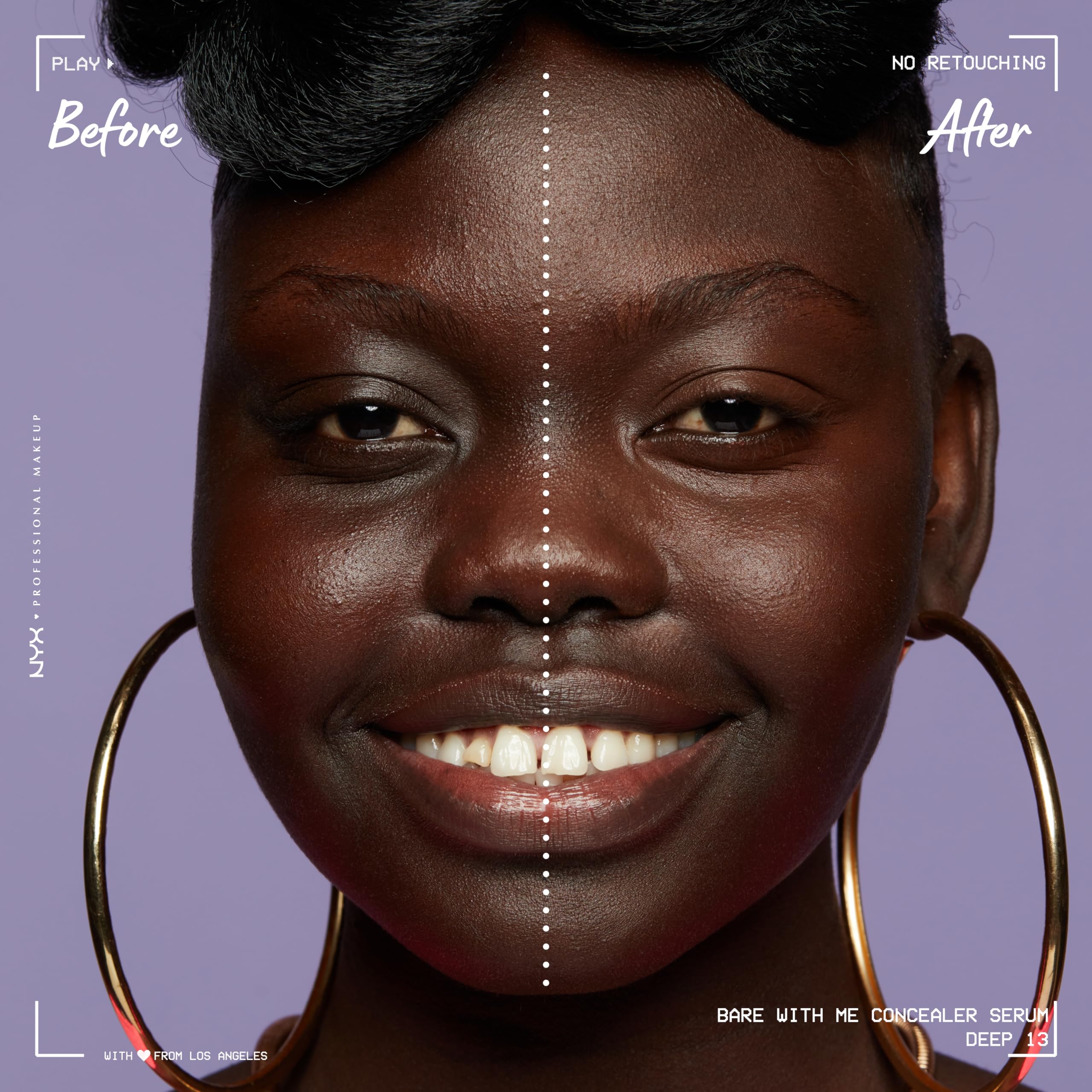 NYX PROFESSIONAL MAKEUP Bare With Me Concealer Serum, Up To 24Hr Hydration - Deep