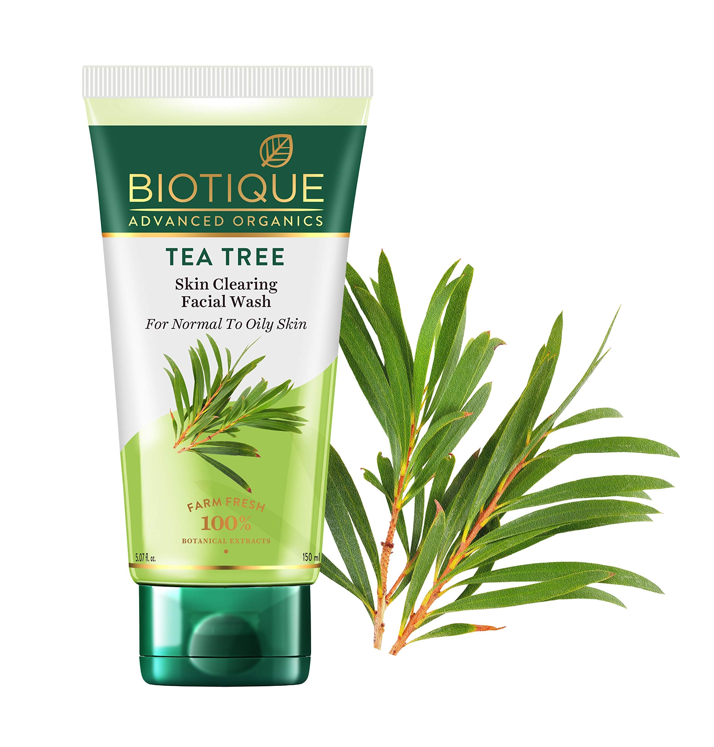 Biotique Tea Tree Skin Clearing Facial Wash, Normal to Oily Skin Face Wash, 150ml