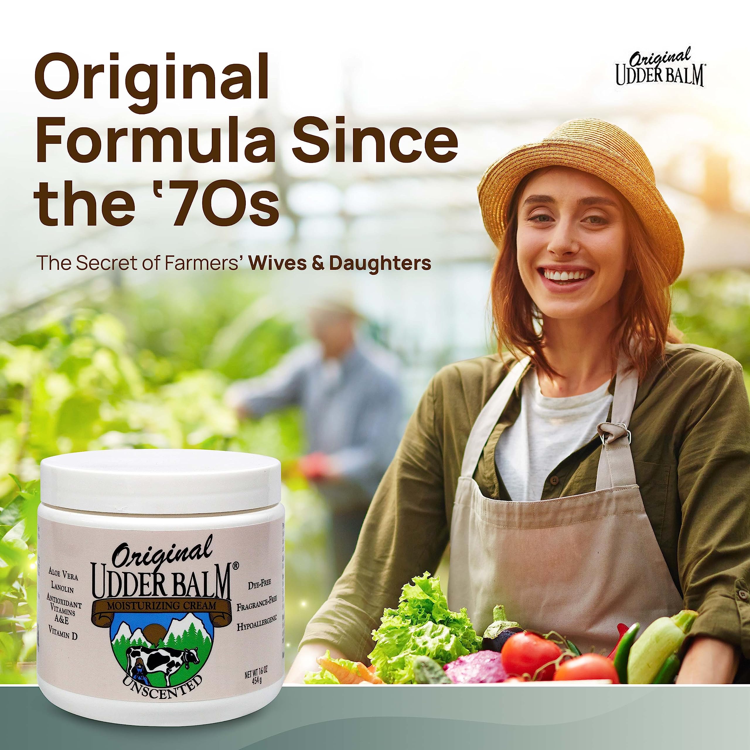 Original Udder Balm Unscented Moisturizing Creme Jar, 16 oz