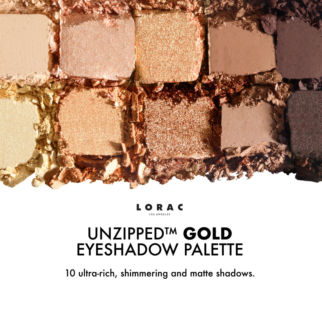 Lorac Unzipped Gold Shimmer And Matte Eye Shadow Palette, 6.3 Oz.
