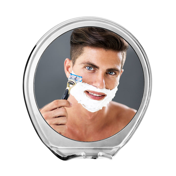 JiBen Fogless Shower Mirror with Power Locking Suction Cup, Built-in Razor Hook and 360 Degree Rotating Adjustable Arm | Best Personal Fog Free Shaving Mirror! (Chrome)