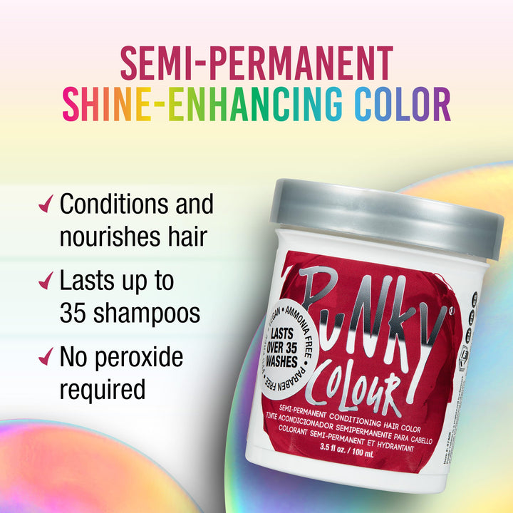 Punky Poppy Red Semi Permanent Conditioning Hair Color, 3.5oz