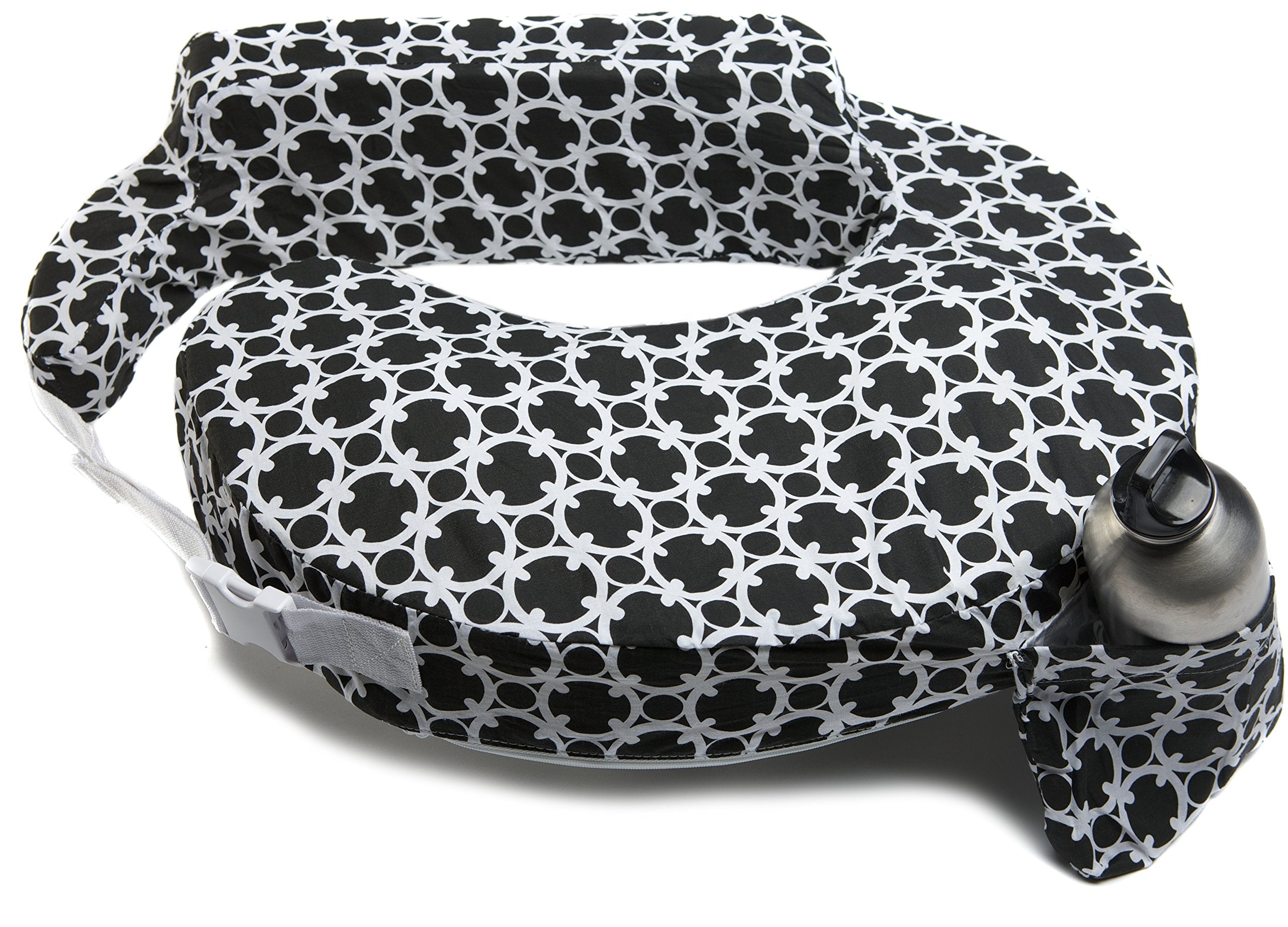 My Brest Friend Original Nursing Pillow Cover - Slipcovers for Baby - Adjustable Fit, Easy Care, Durable - Original Nursing Pillow Not Included, Black and White Marina