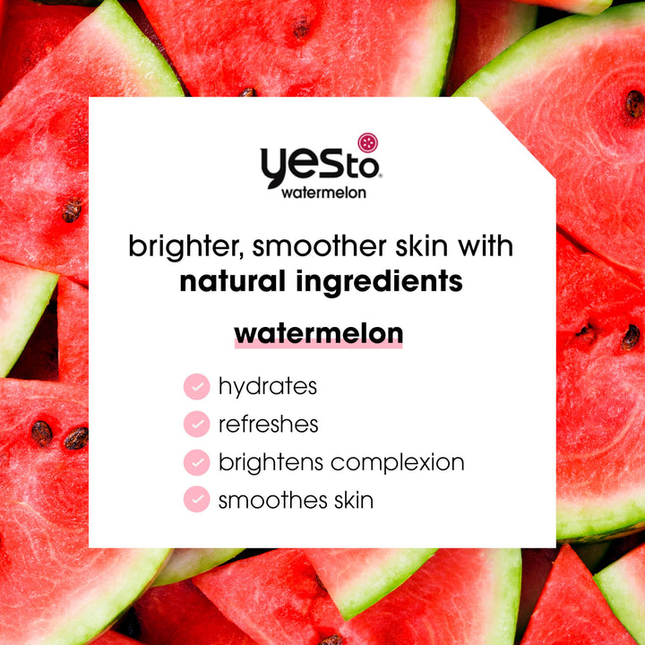 Yes To Watermelon Light Hydration Super Fresh Facial Wipes 40 Ct (2 Pack), for All Skin Types to Refresh and Cleanse, Vegan with 97% Natural Ingredients
