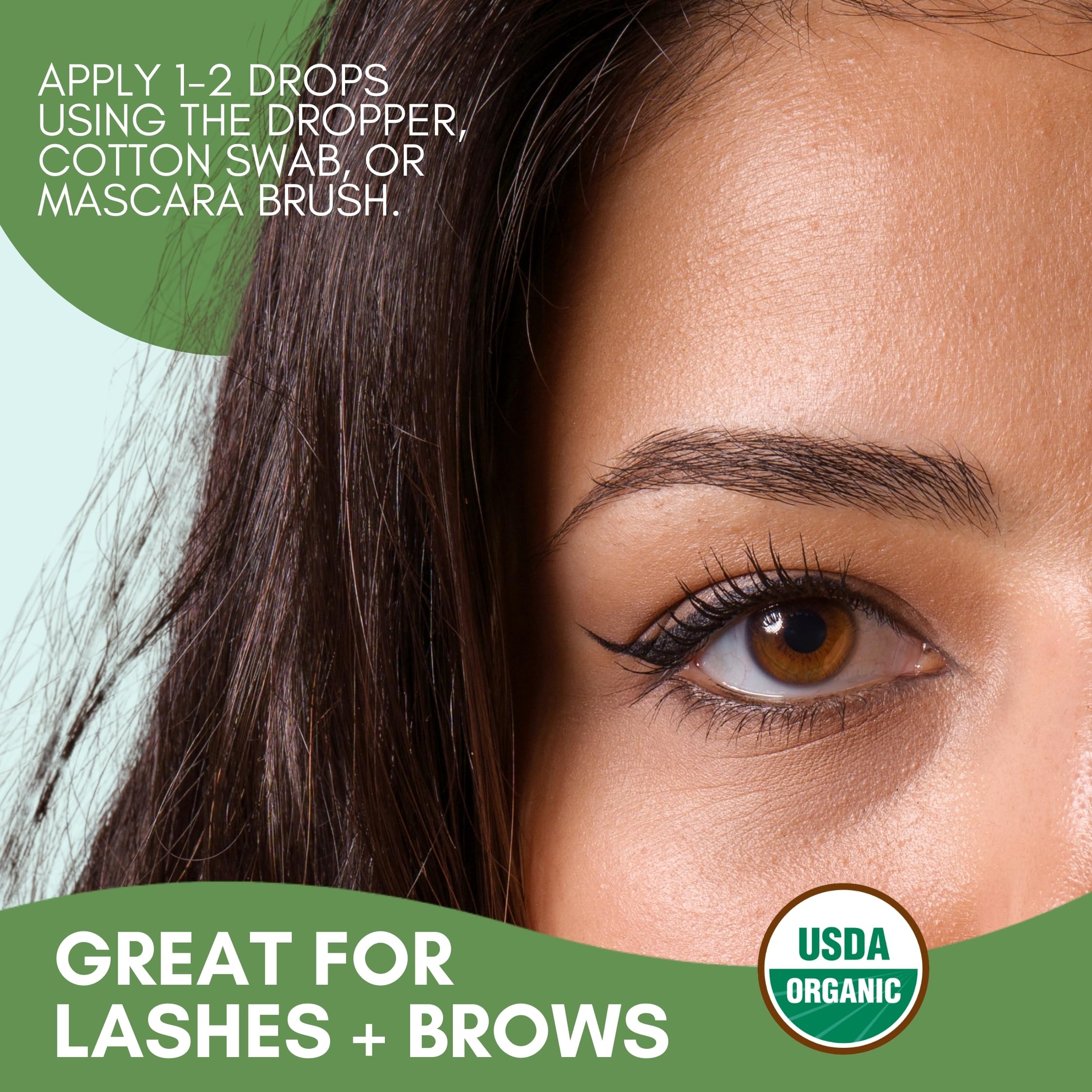 Herbion Naturals Organic Castor Oil (3.3 oz) USDA Certified, 100% Pure, Cold Pressed, Hexane-Free. Boosts Growth of Hair, Lashes, Eyebrows. Skin Moisturizer & Hair Treatment. Glass Bottle with Dropper