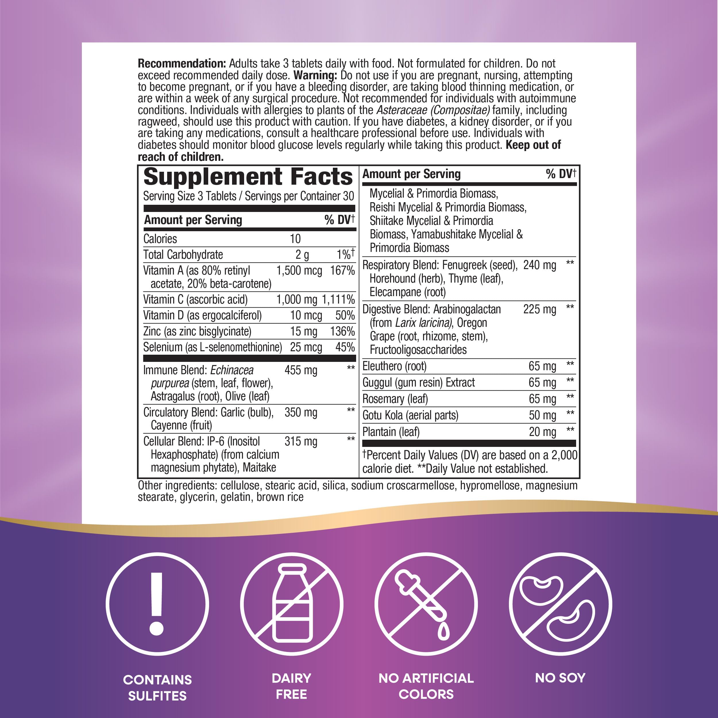 Nature's Way Systemwell Ultimate Immune*, with Vitamins C, A, D, Zinc, Selenium, Multi-System Botanical Blends Including Immune, Respiratory, Digestive, & Circulatory, 90 Tablets (Packaging May Vary)